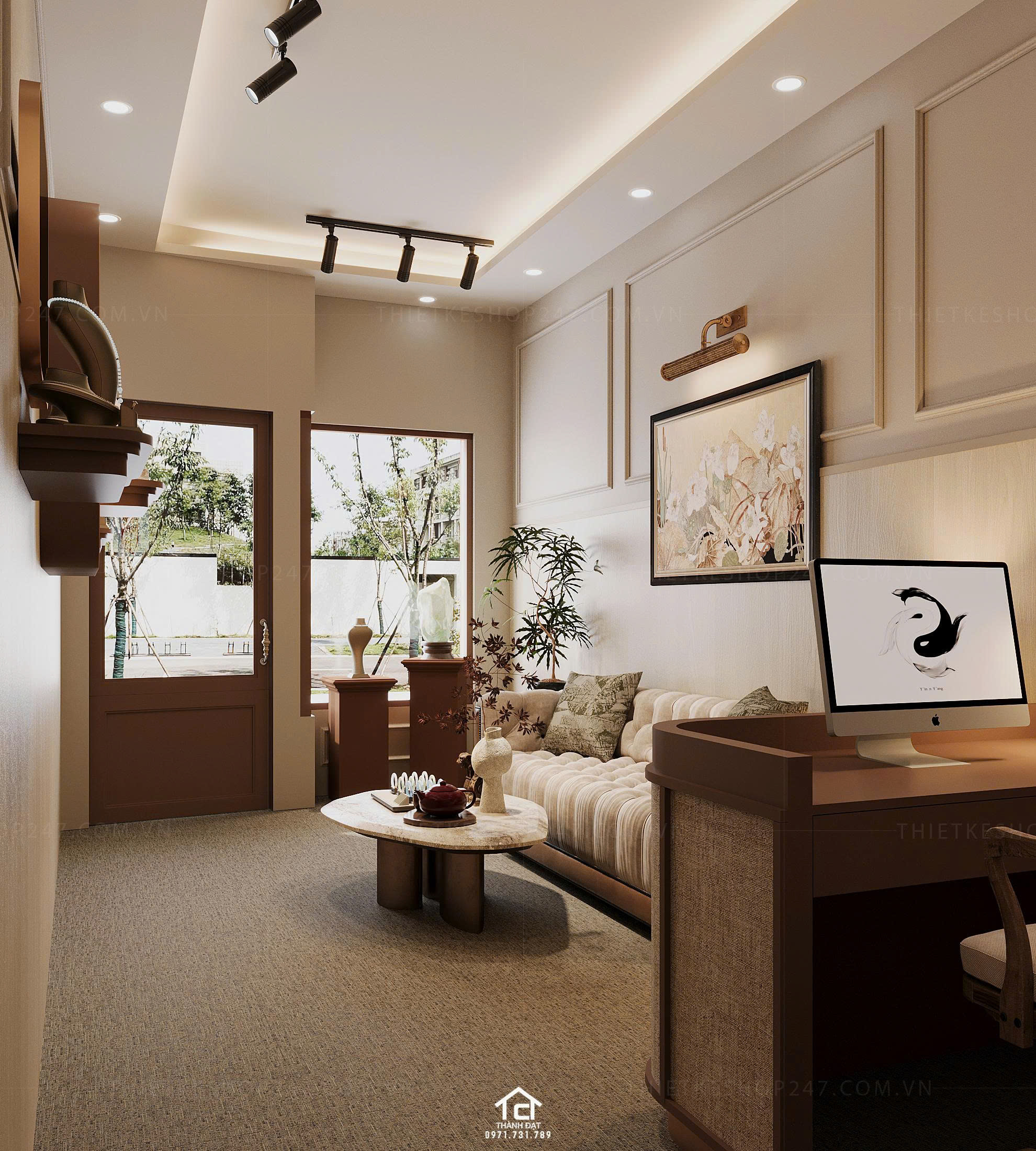 thiết kế shop phong thủy đẹp thu hút