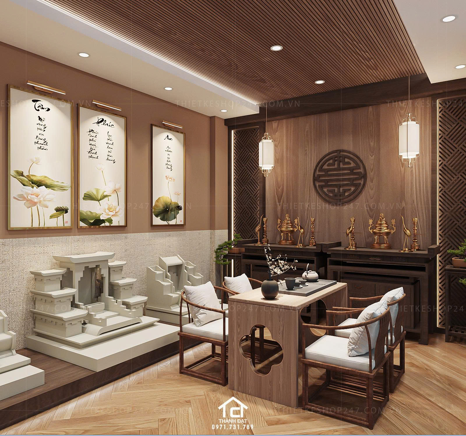Thiết kế shop phong thủy đẹp và sang