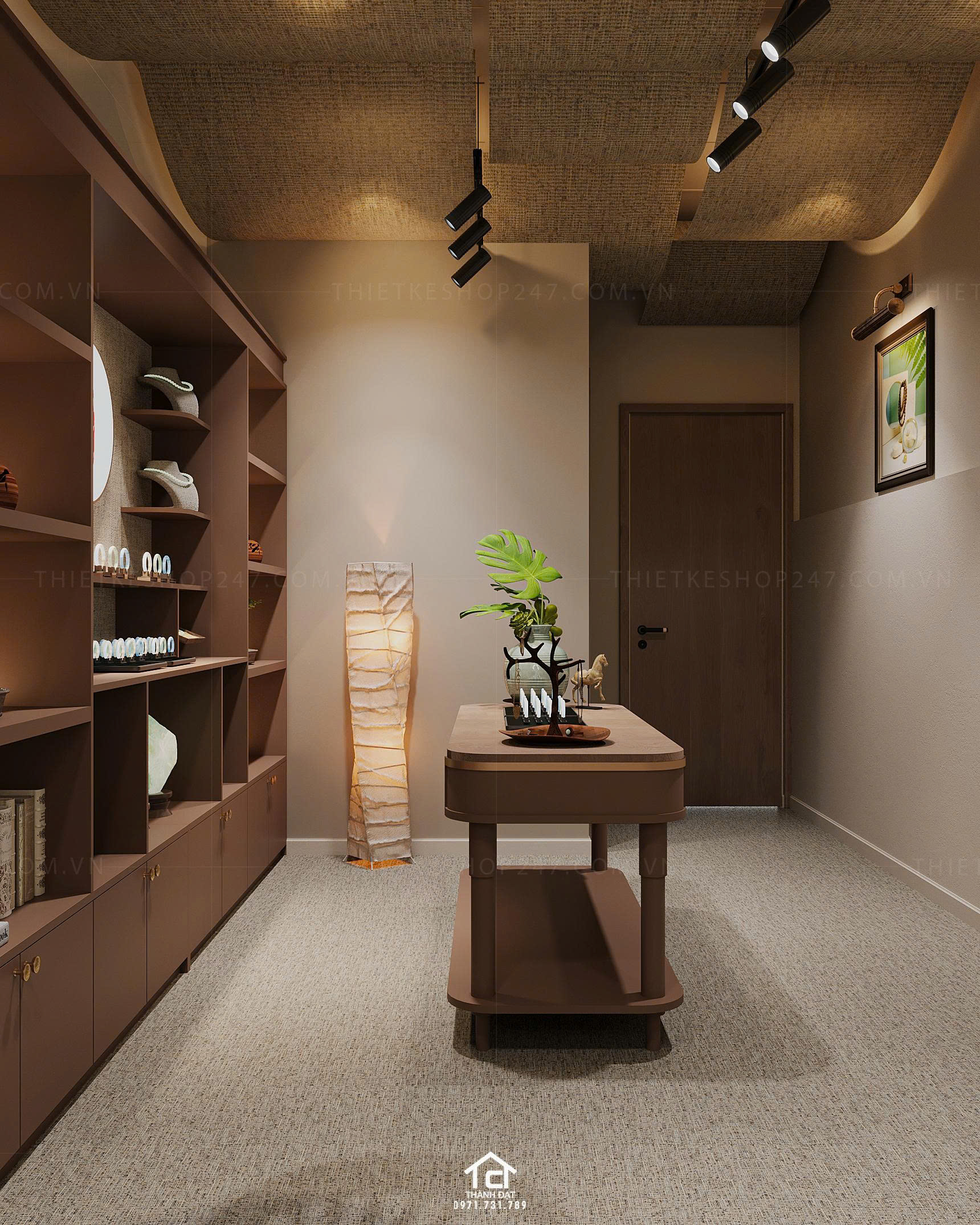 thiết kế shop phong thủy nhỏ xinh