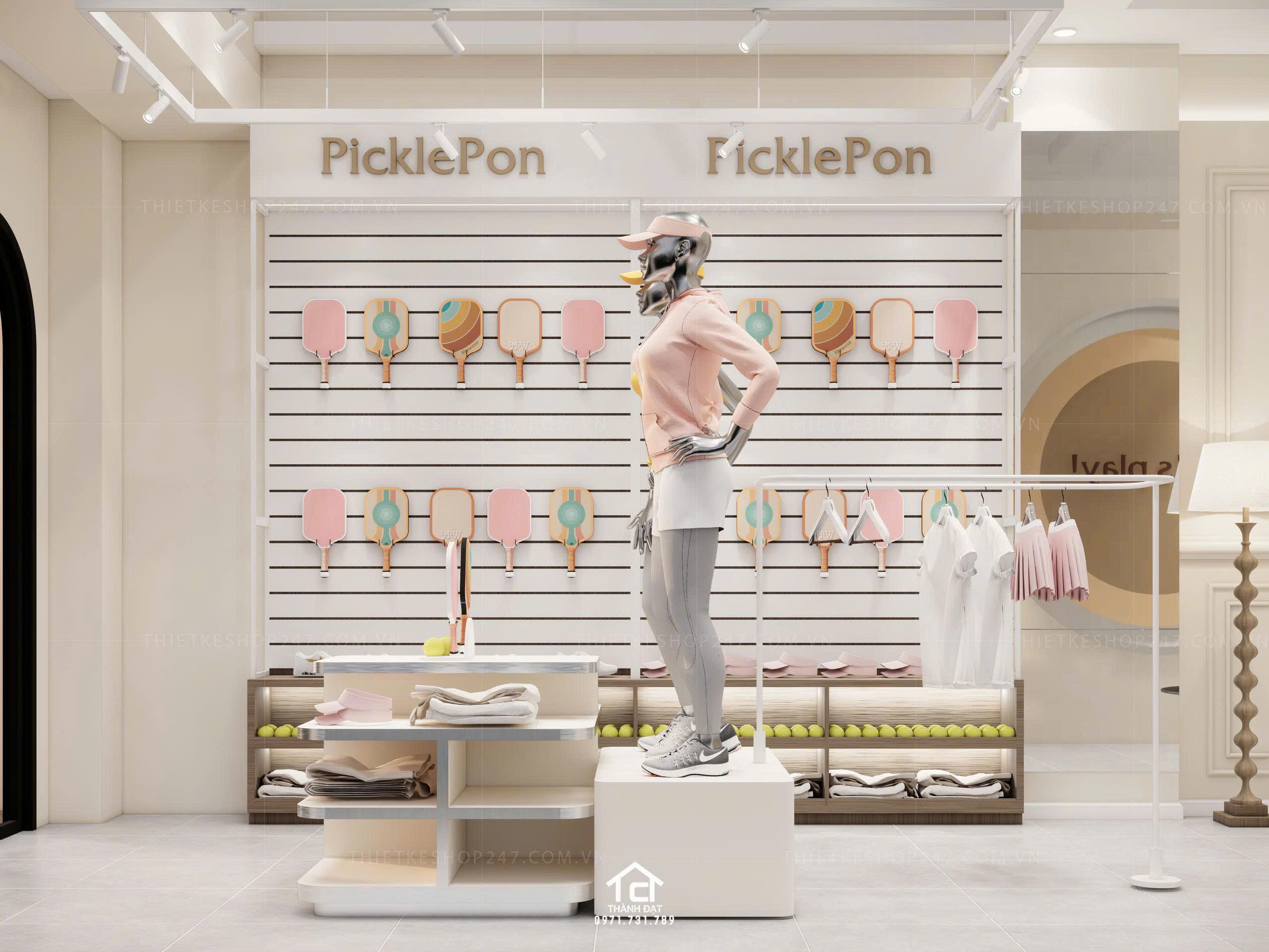 thiết kế shop thể thao đẹp năng động