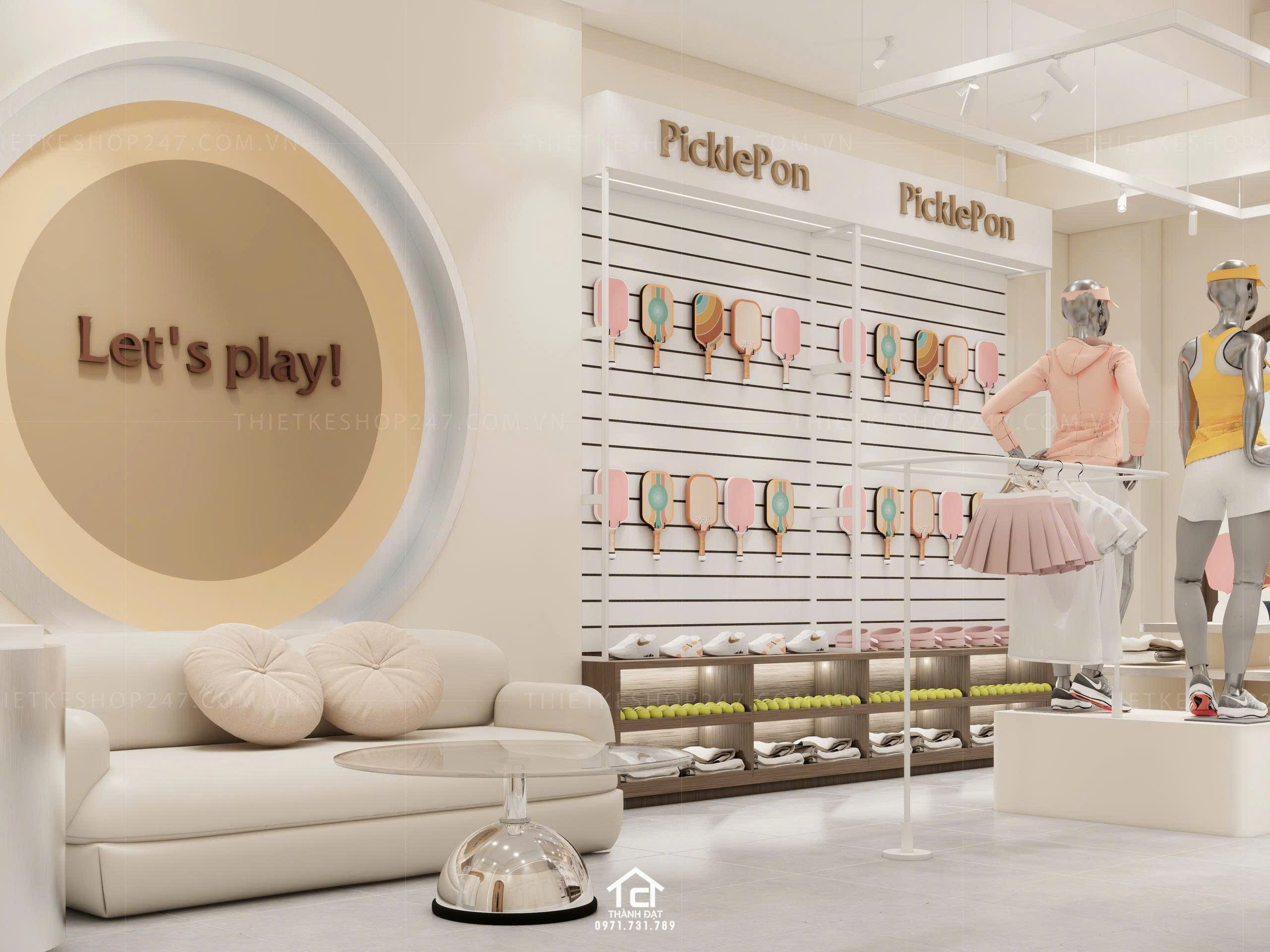 thiết kế shop thể thao đẹp trẻ trung