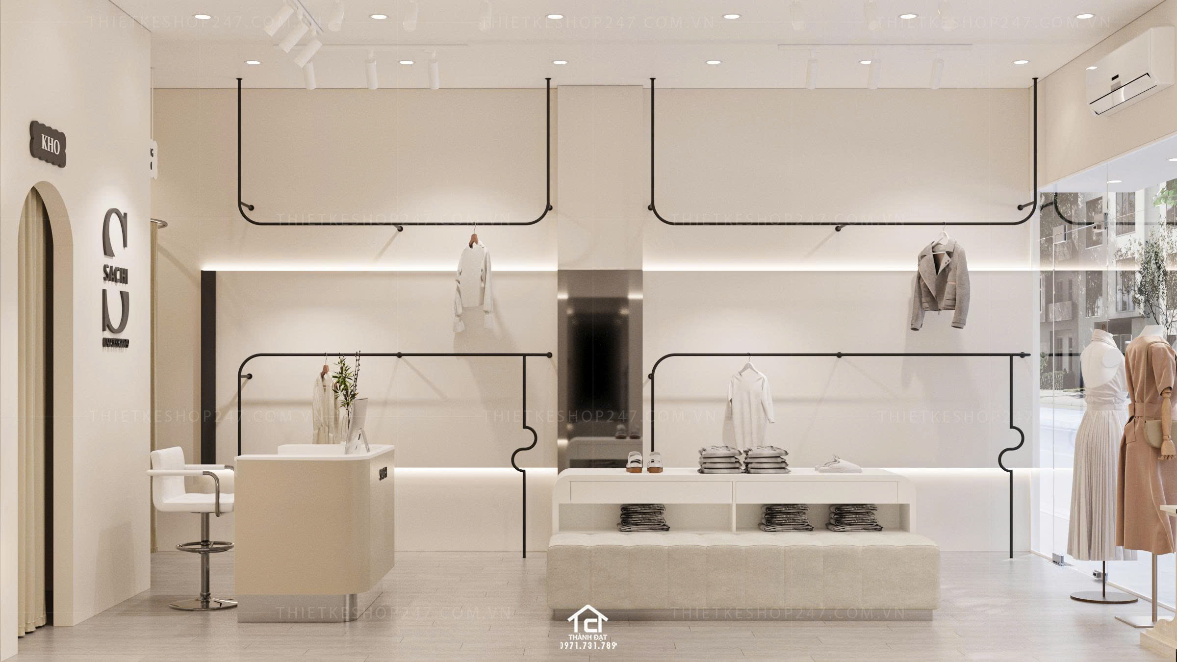 thiết kế shop thời trang đẹp ấn tượng