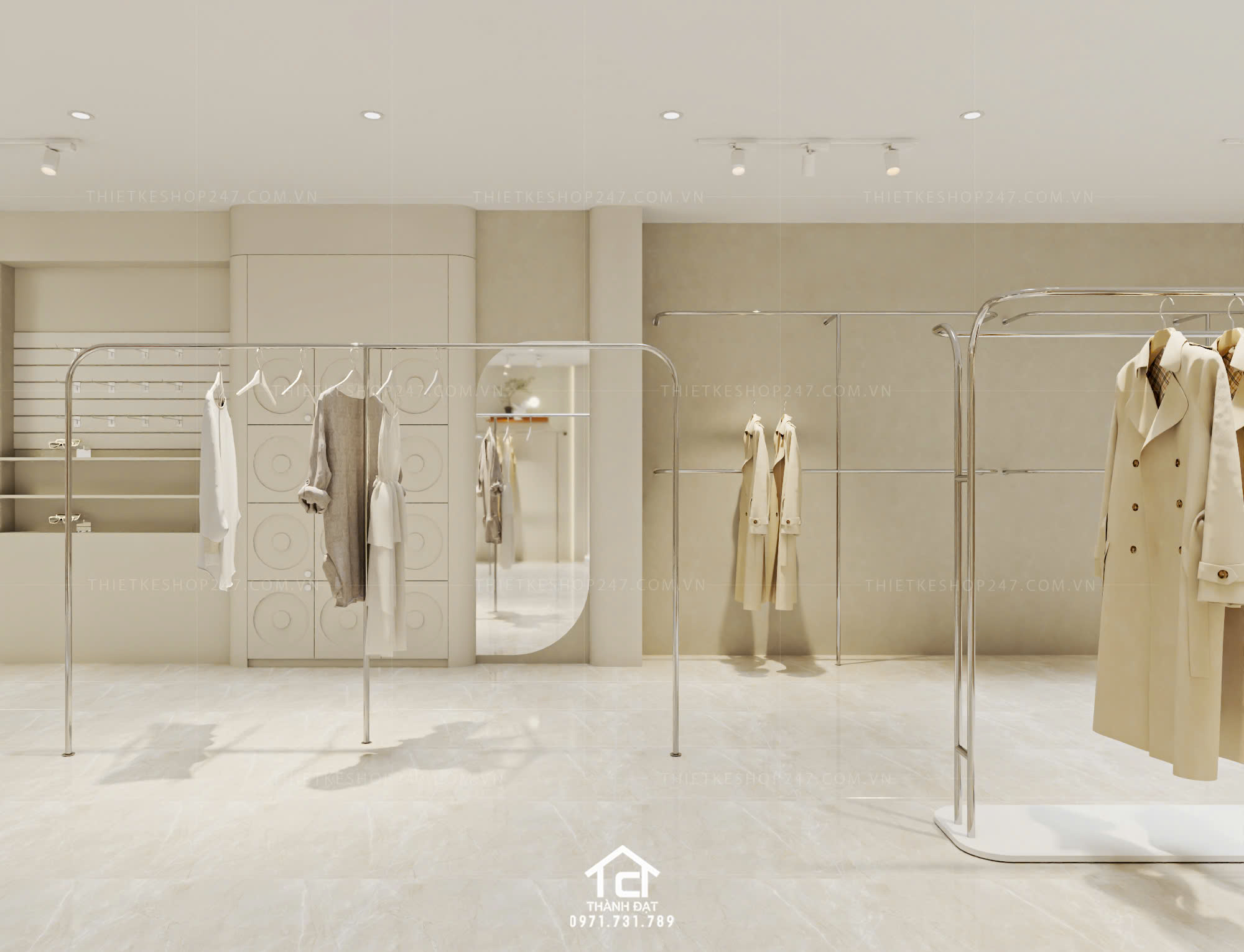 thiết kế shop thời trang đẹp hài hòa