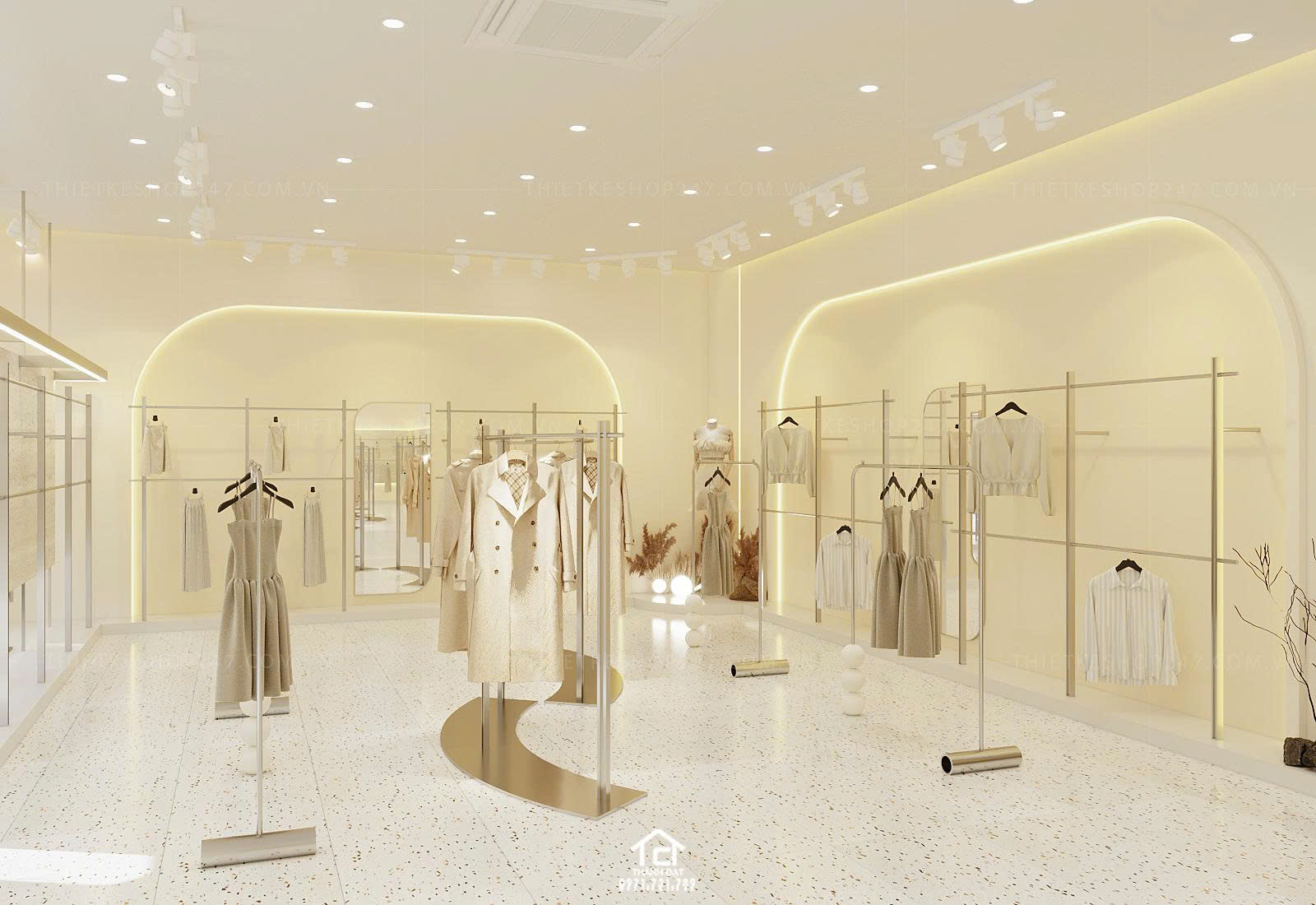 thiết kế shop thời trang đẹp hài hòa