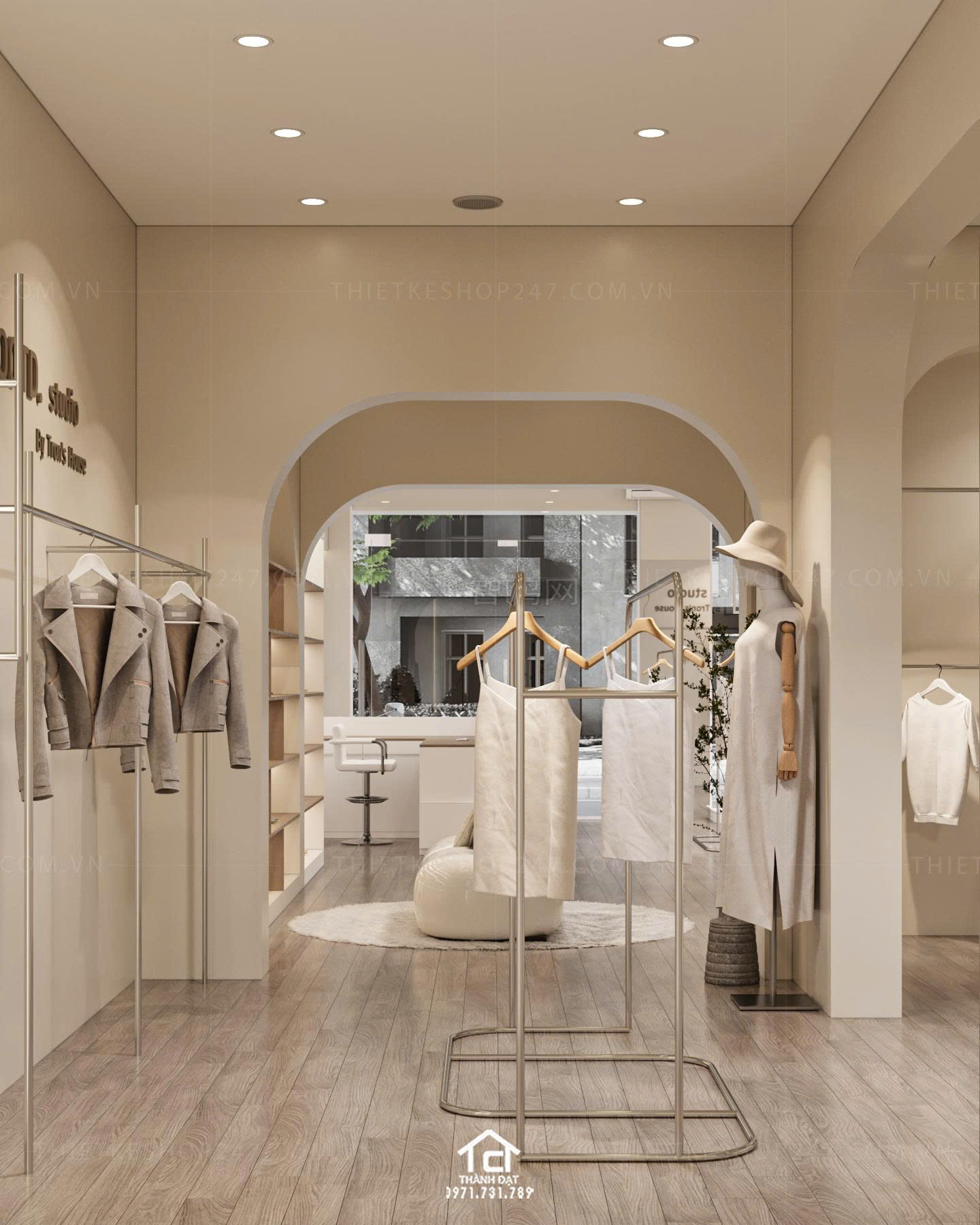 thiết kế shop thời trang đẹp hiện đại
