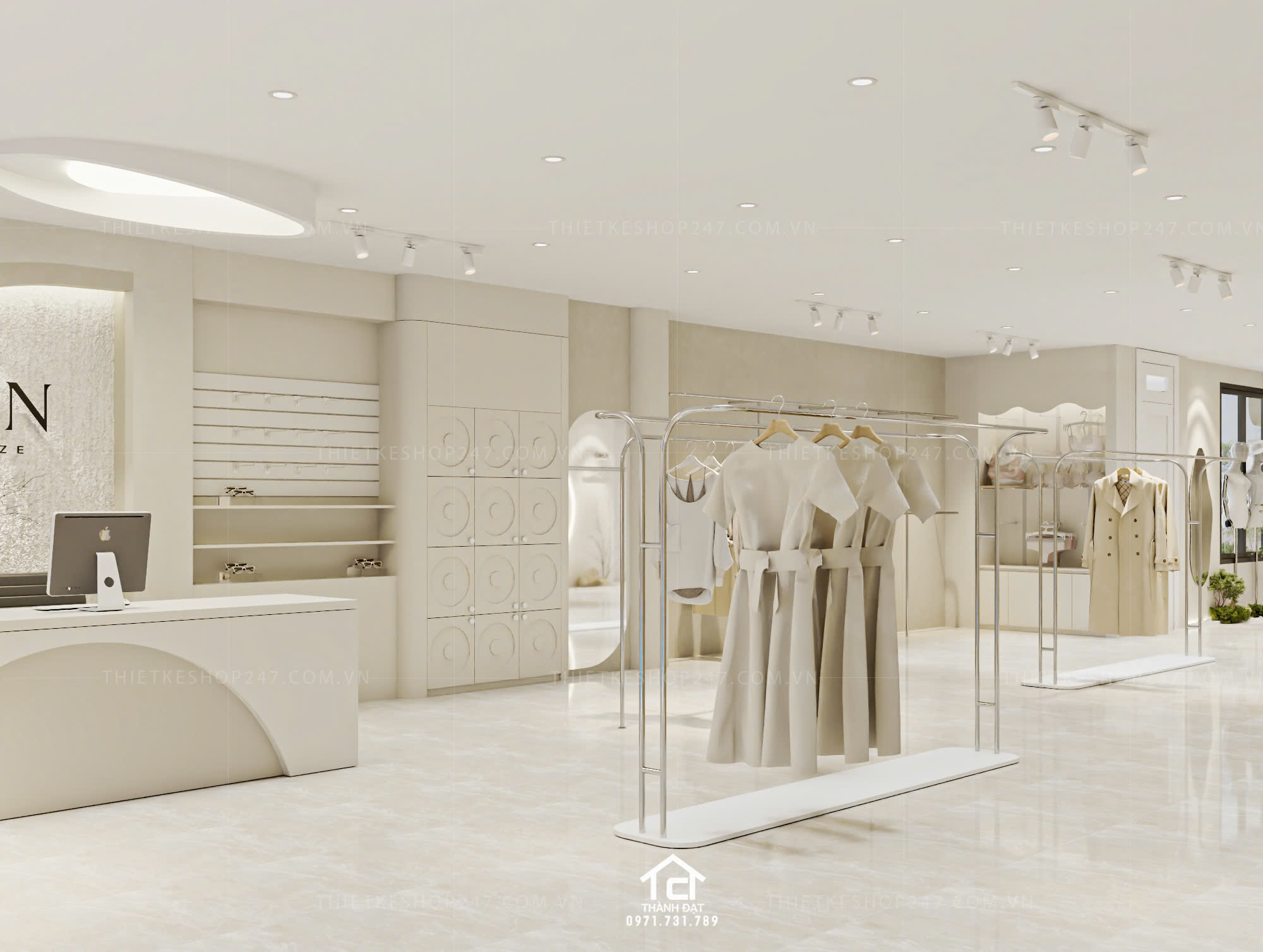 thiết kế shop thời trang đẹp hiện đại