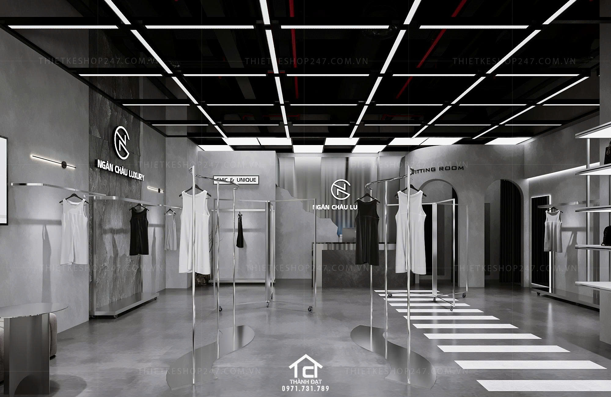 Thiết kế shop thời trang đẹp hiện đại