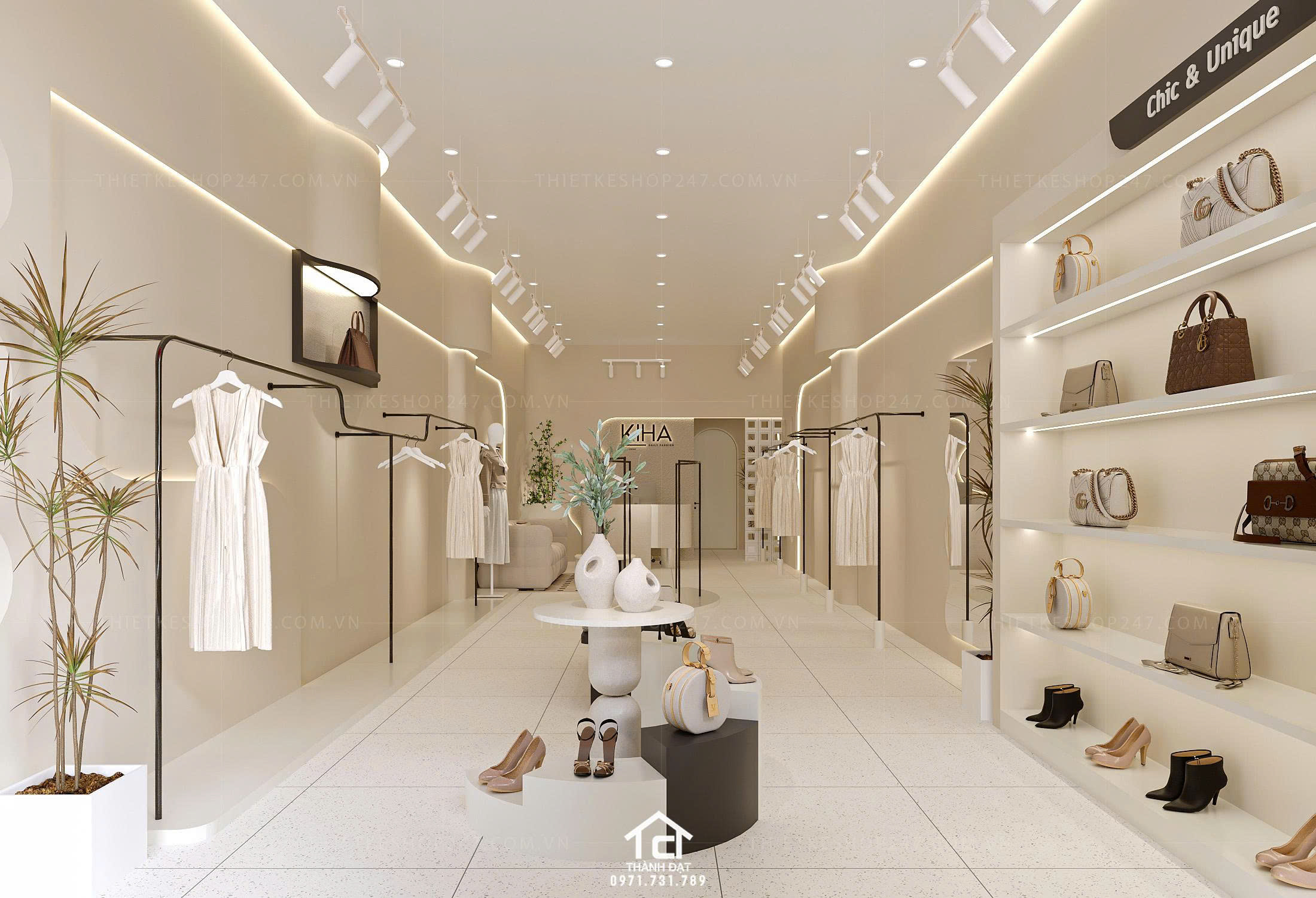 Thiết kế shop thời trang đẹp hiện đại