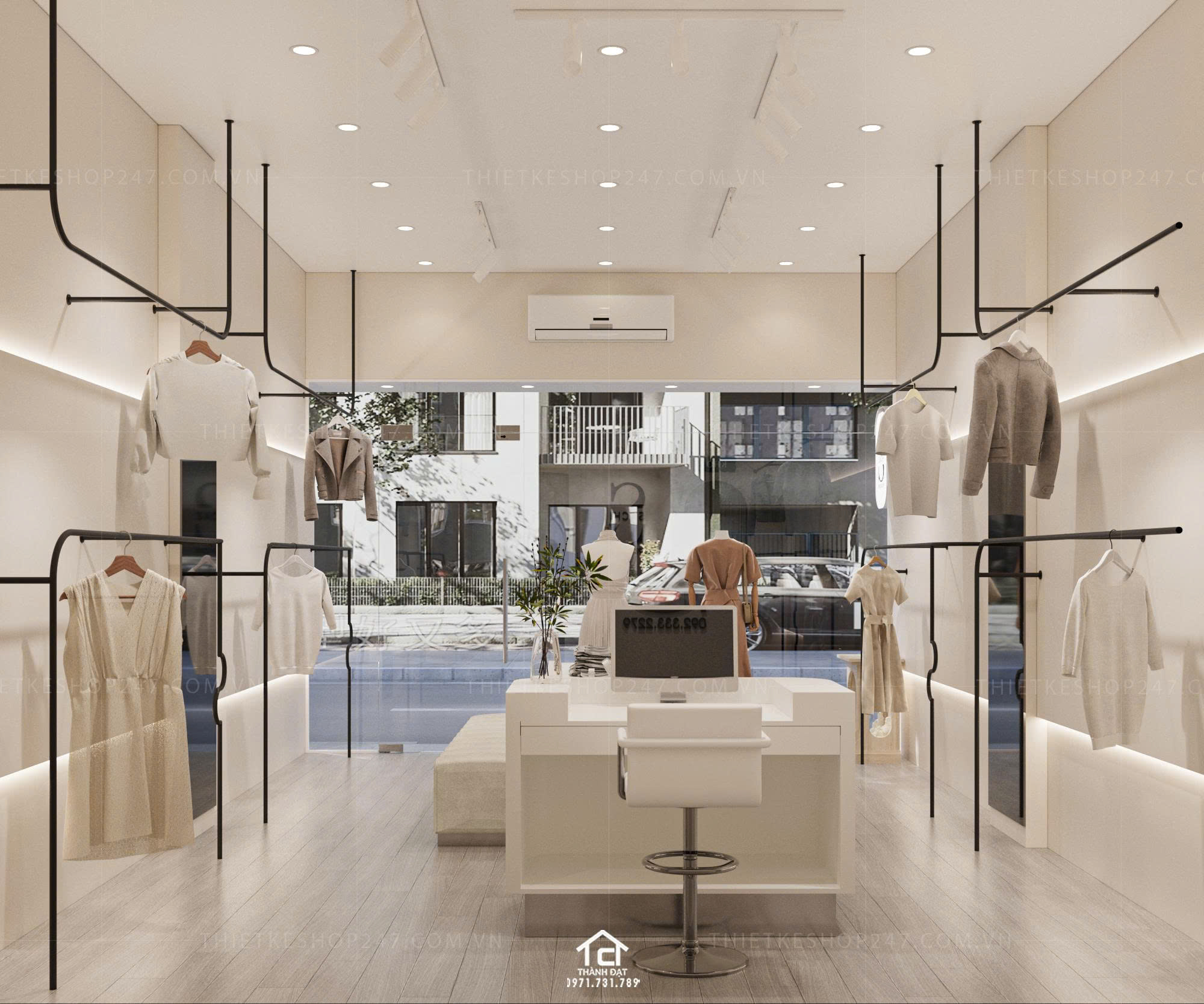 thiết kế shop thời trang đẹp hiện đại