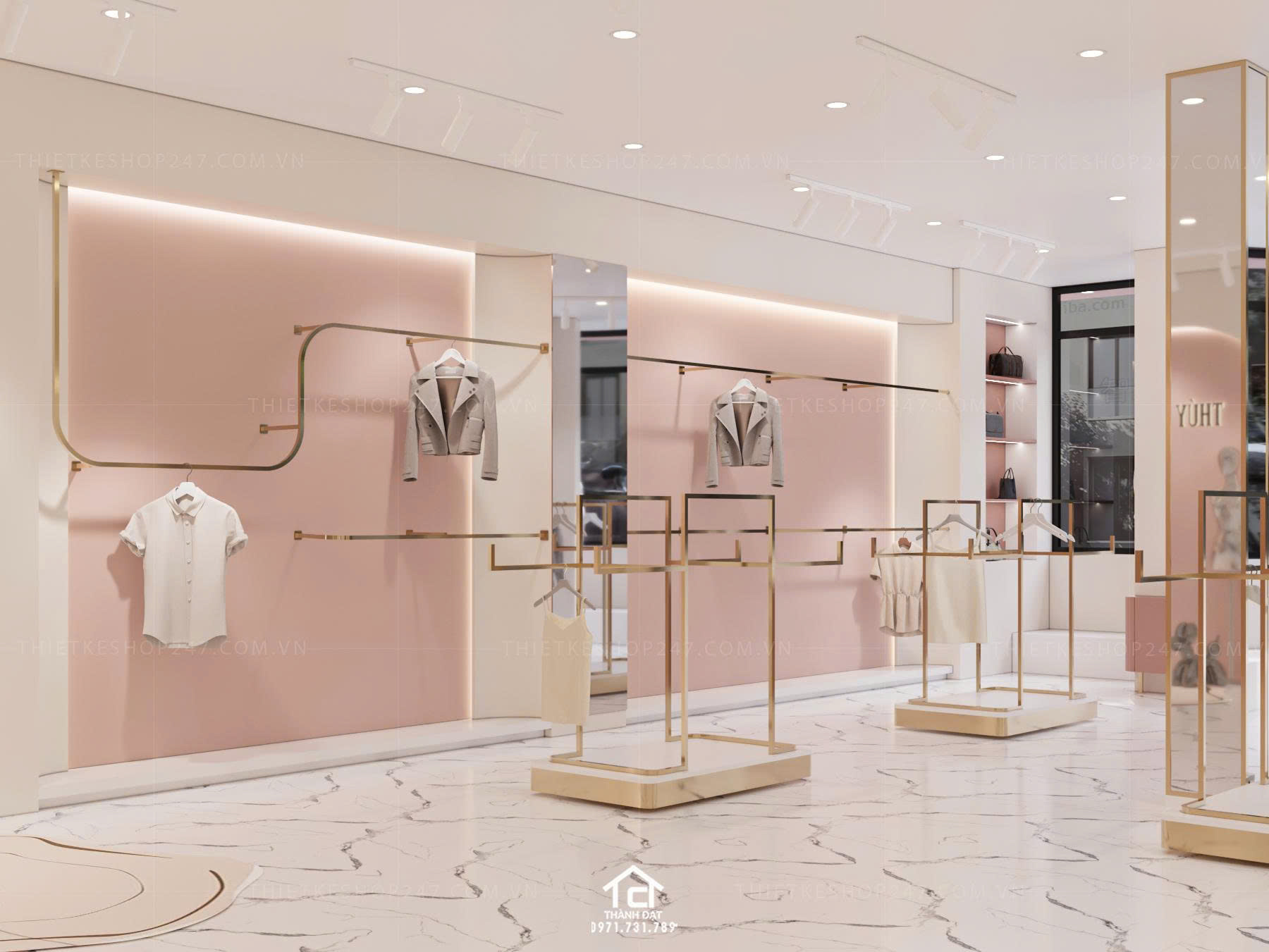 thiết kế shop thời trang đẹp hiện đại