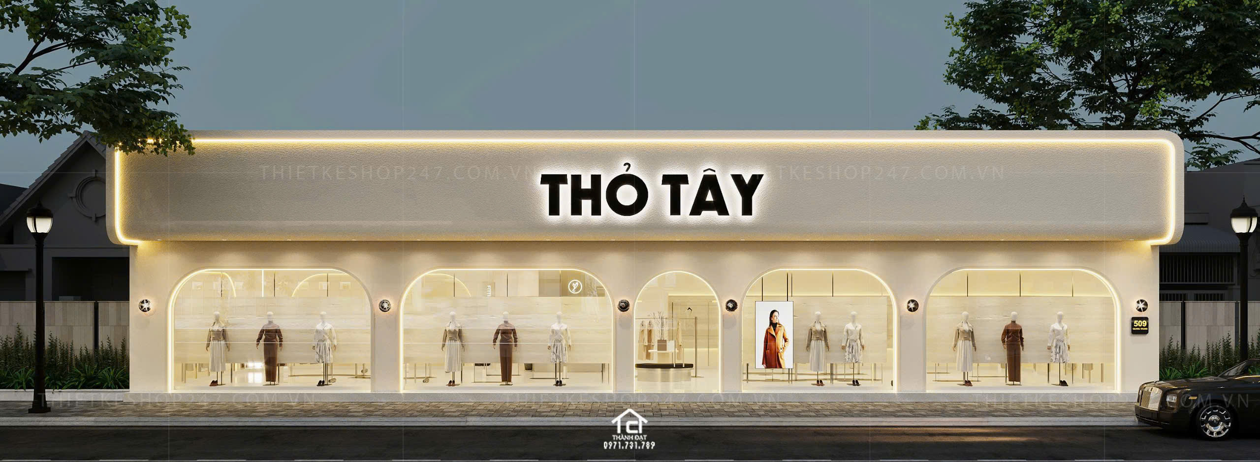 thiết kế shop thời trang đẹp hiện đại