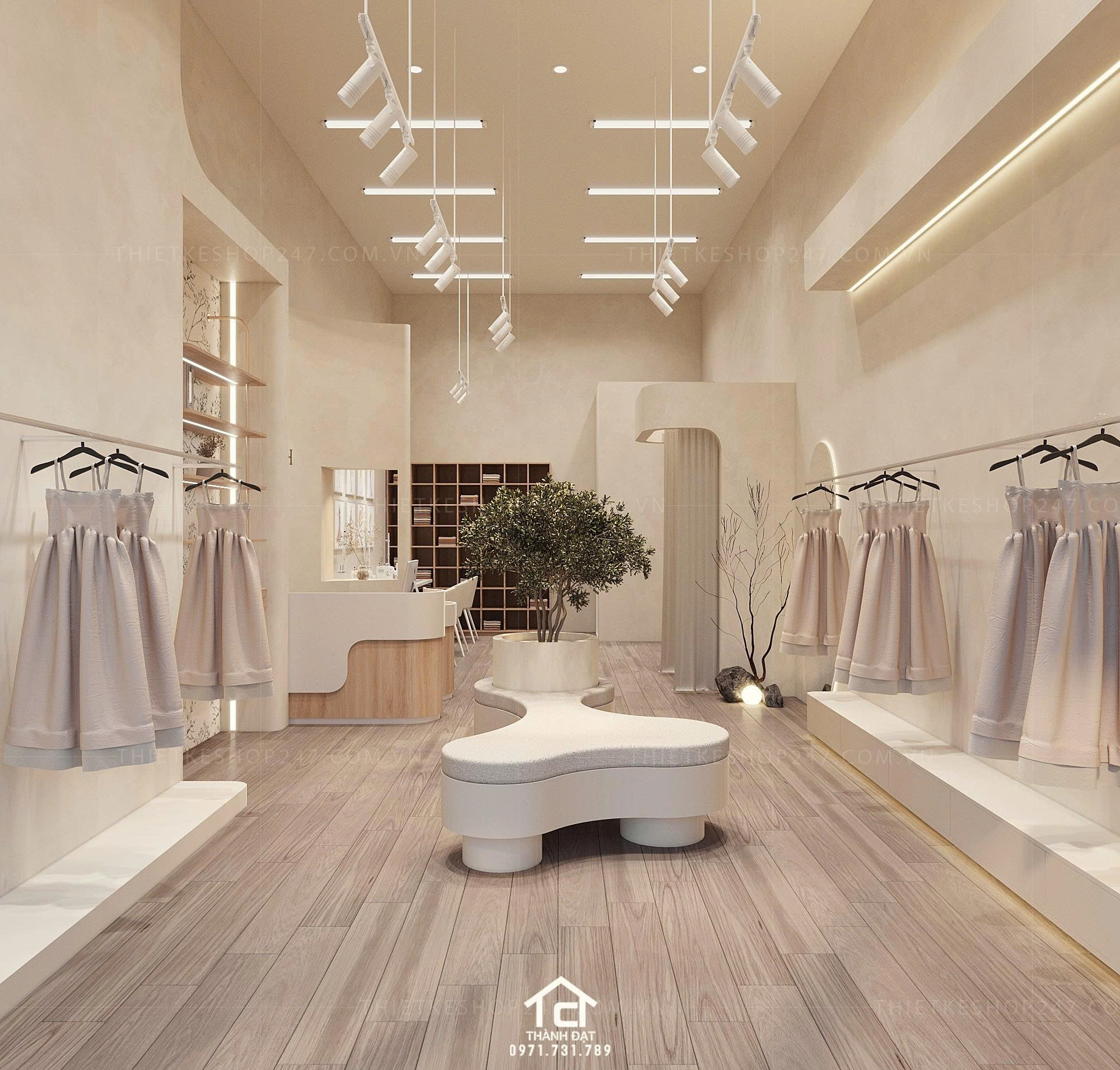 thiết kế shop thời trang đẹp hiện đại