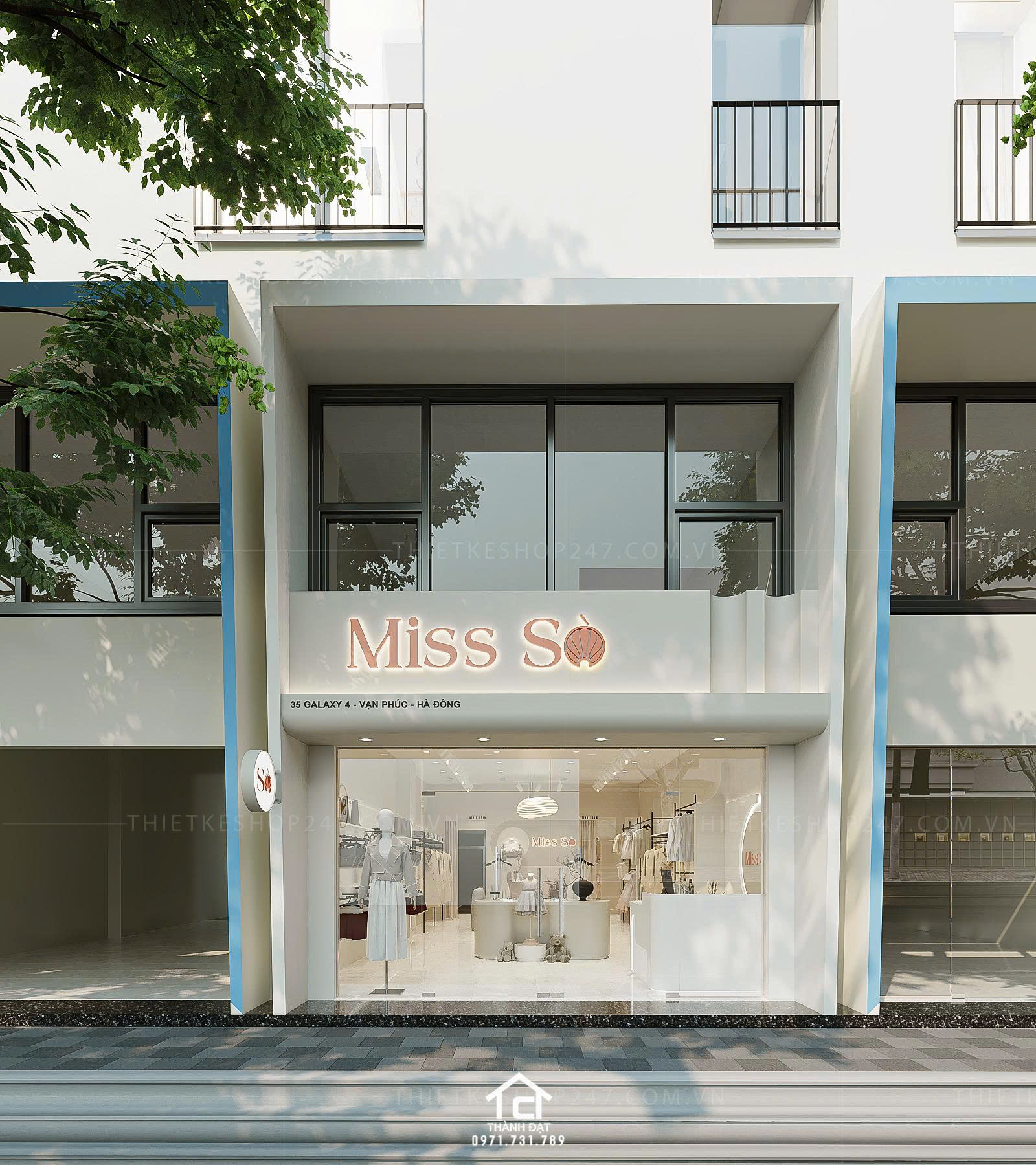 thiết kế shop thời trang đẹp hiện đại