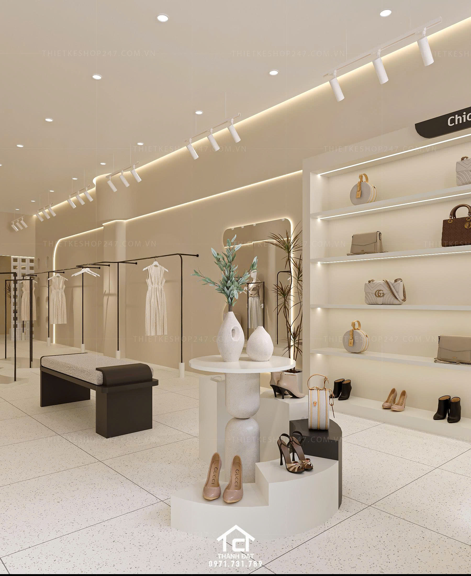 Thiết kế shop thời trang đẹp lung linh