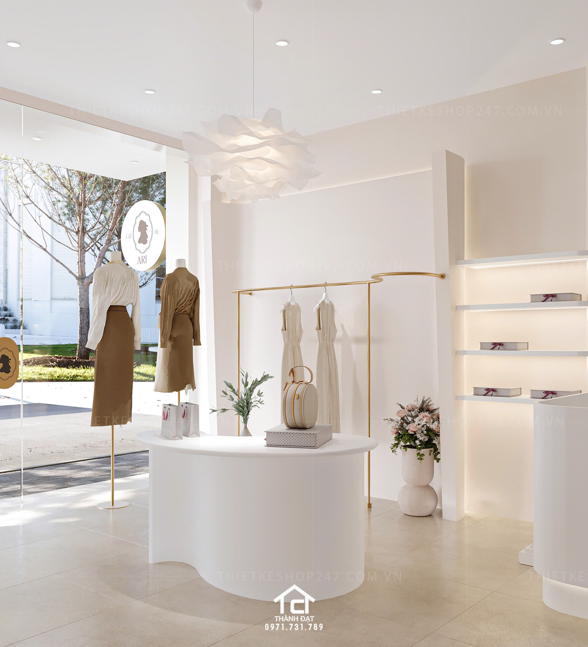 thiết kế shop thời trang đẹp lung linh