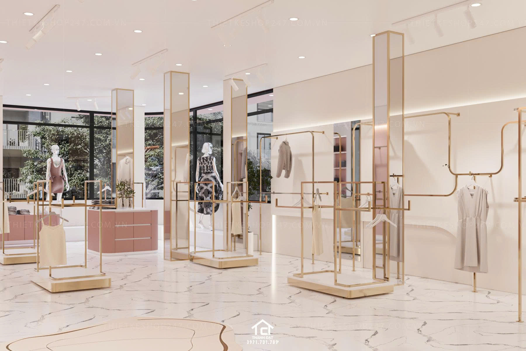 thiết kế shop thời trang đẹp lung linh