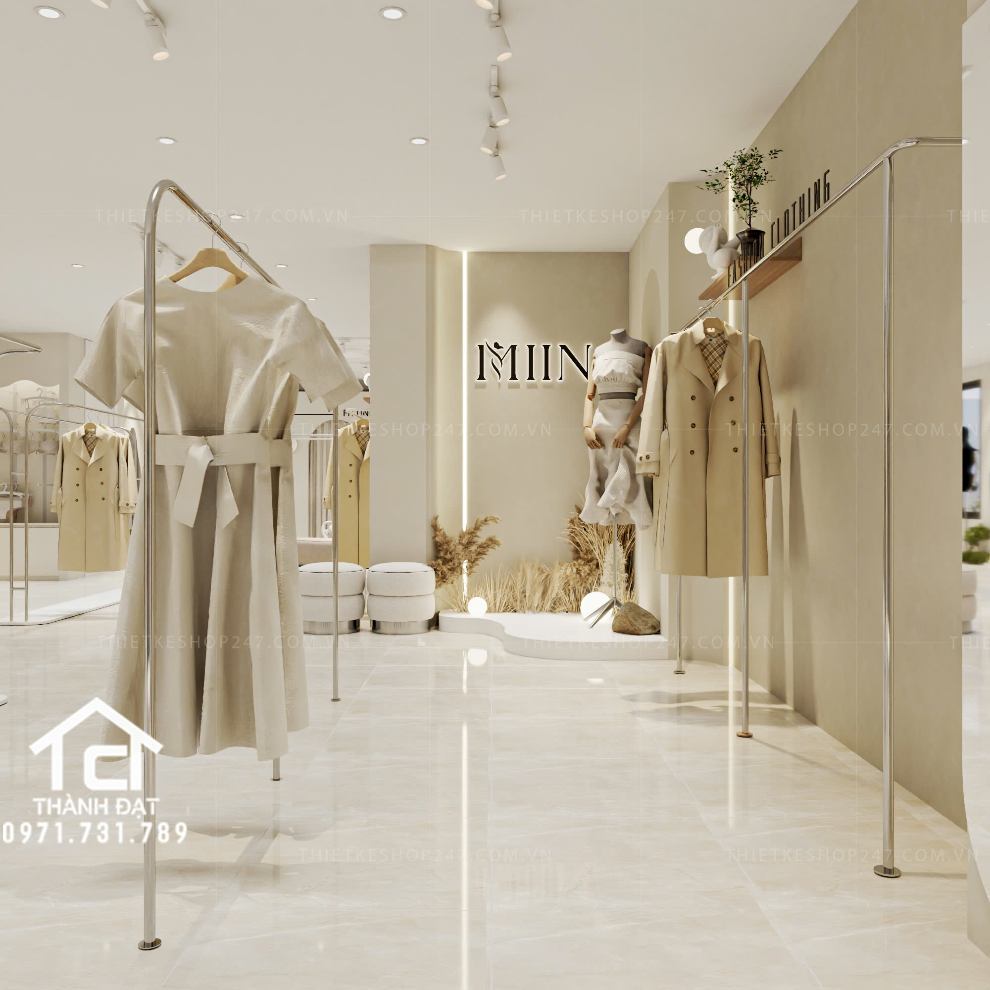 thiết kế shop thời trang đẹp năng động