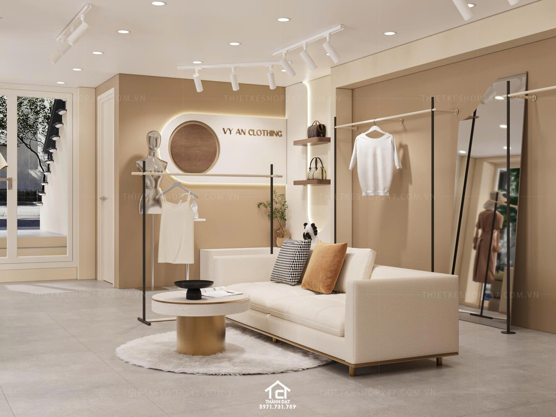 thiết kế shop thời trang đẹp năng động