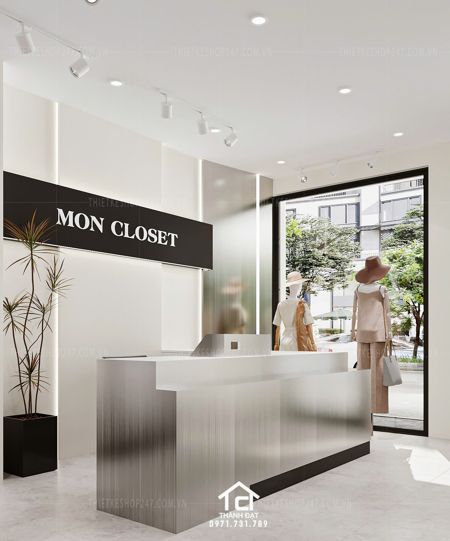 thiết kế shop thời trang đẹp nữ tính