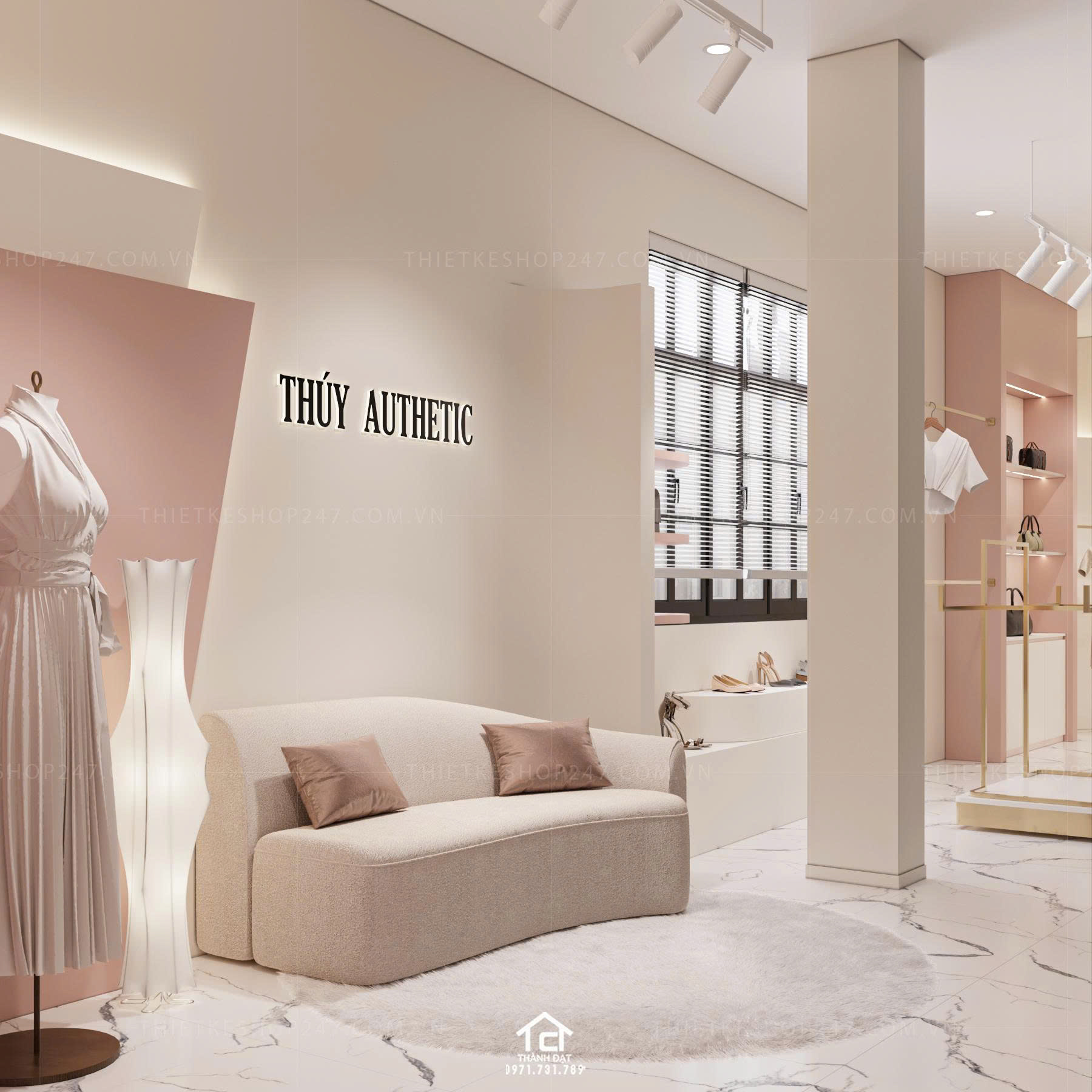 thiết kế shop thời trang đẹp nữ tính