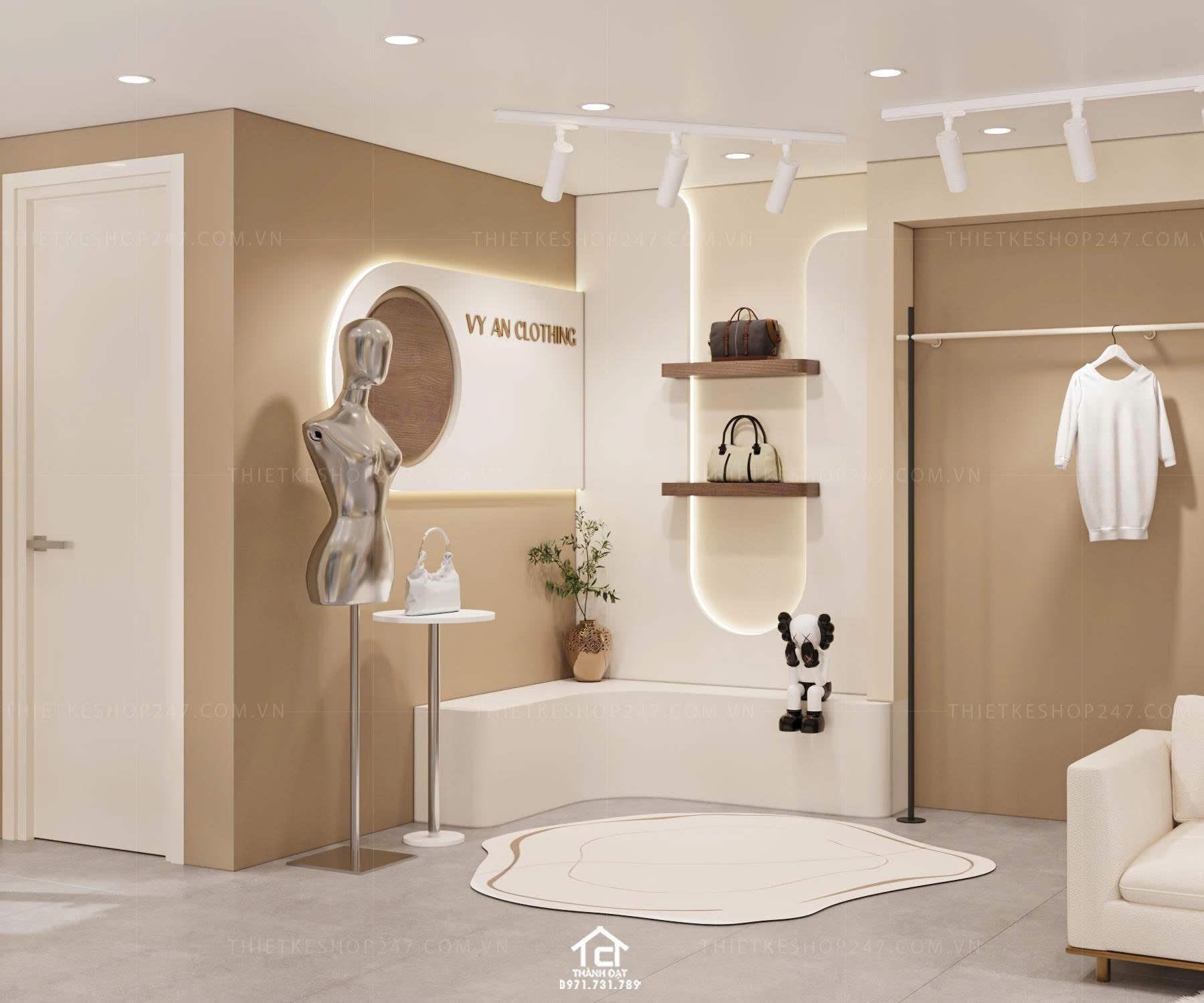 thiết kế shop thời trang đẹp nữ tính