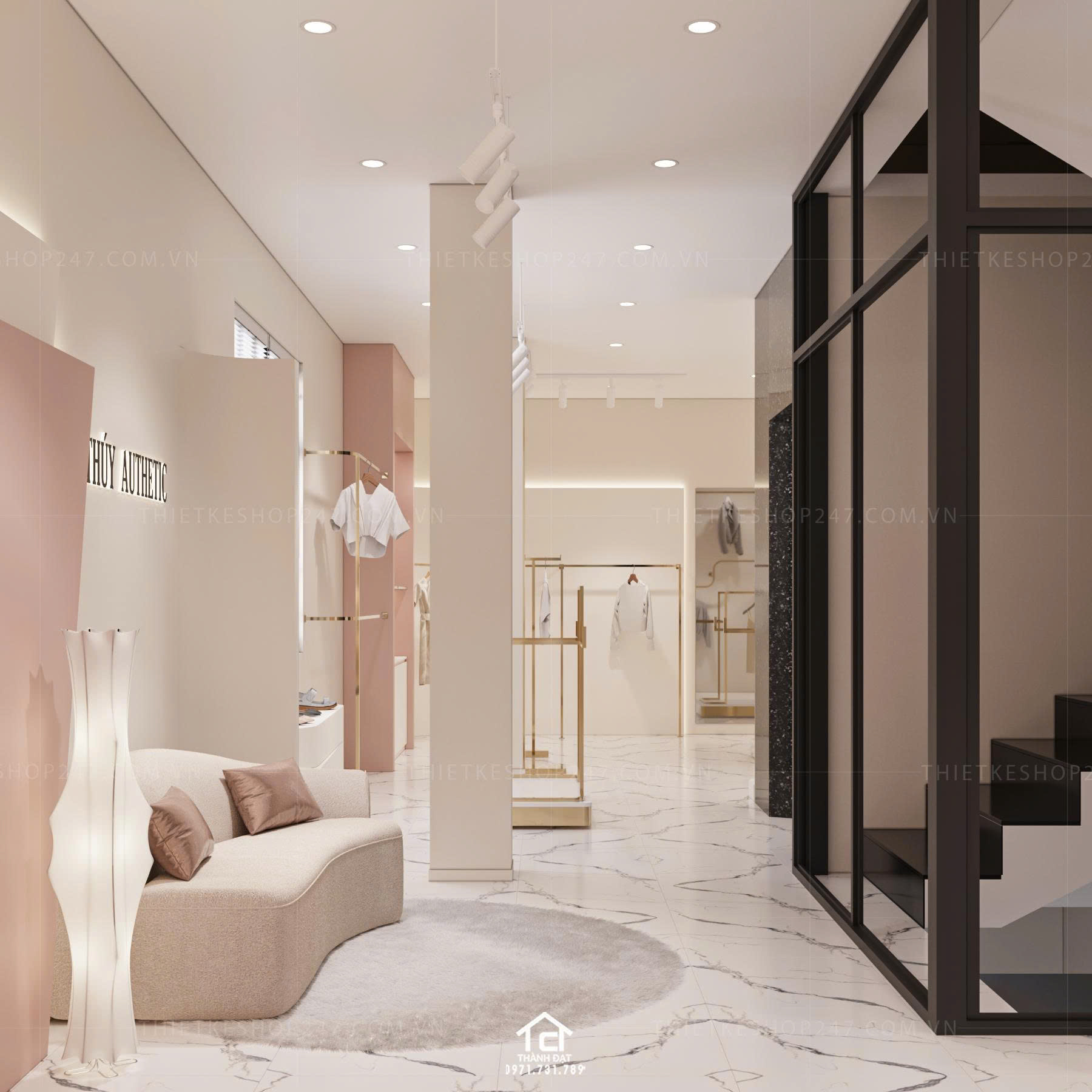 thiết kế shop thời trang đẹp phong cách