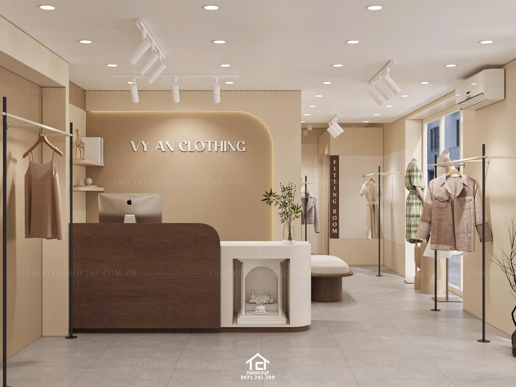 thiết kế shop thời trang đẹp phong cách