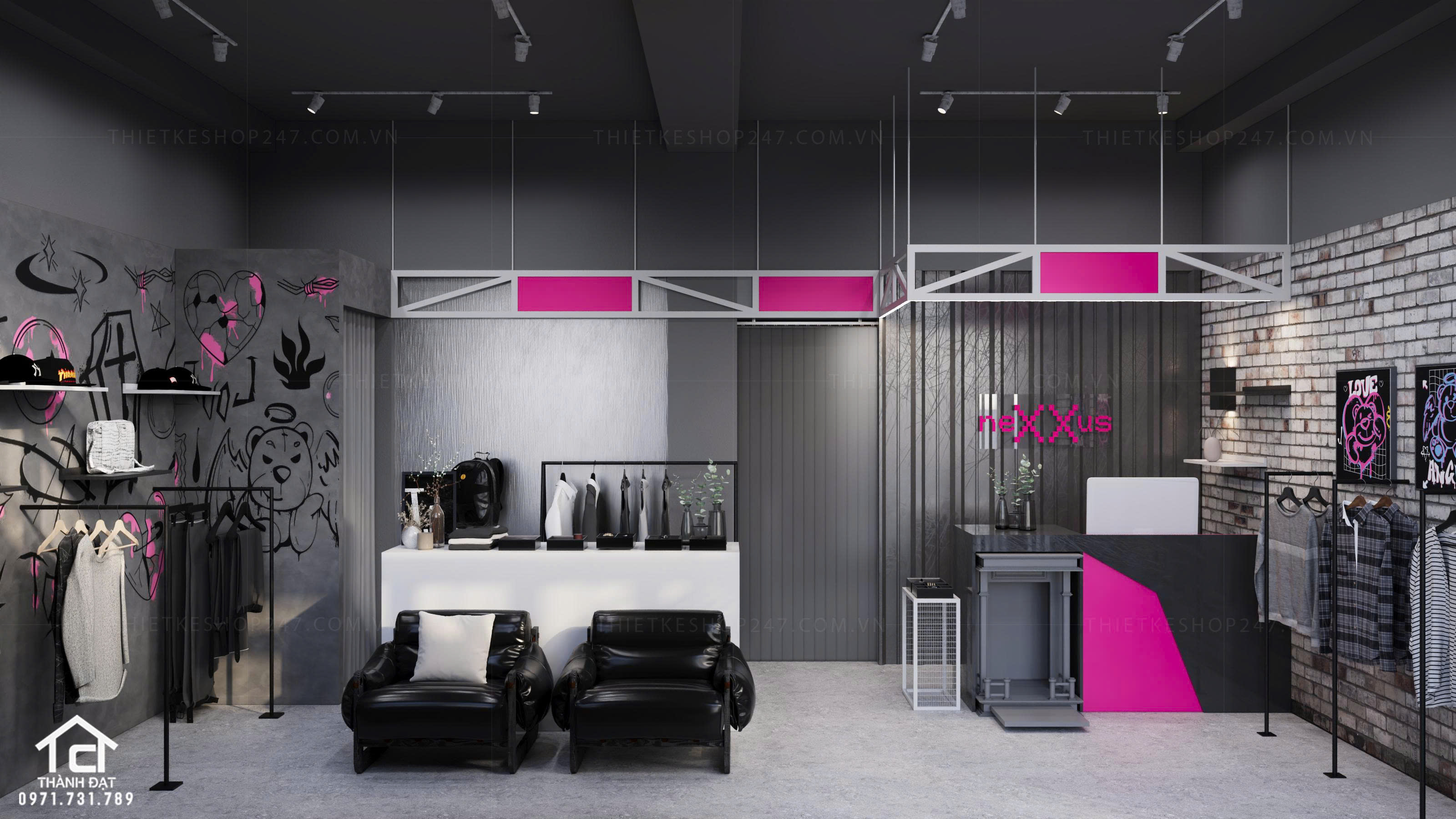 thiết kế shop thời trang đẹp phong cách