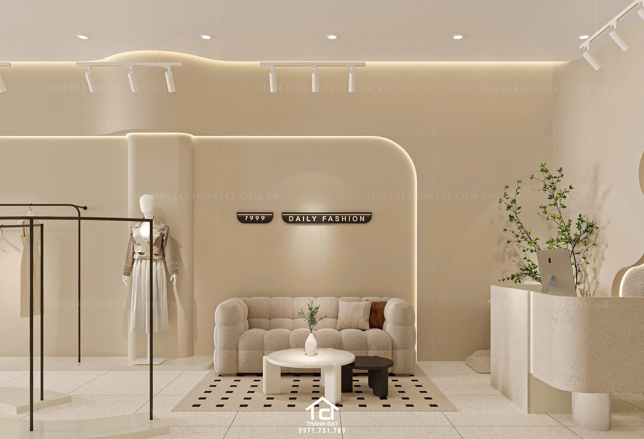 thiết kế shop thời trang đẹp sang chảnh