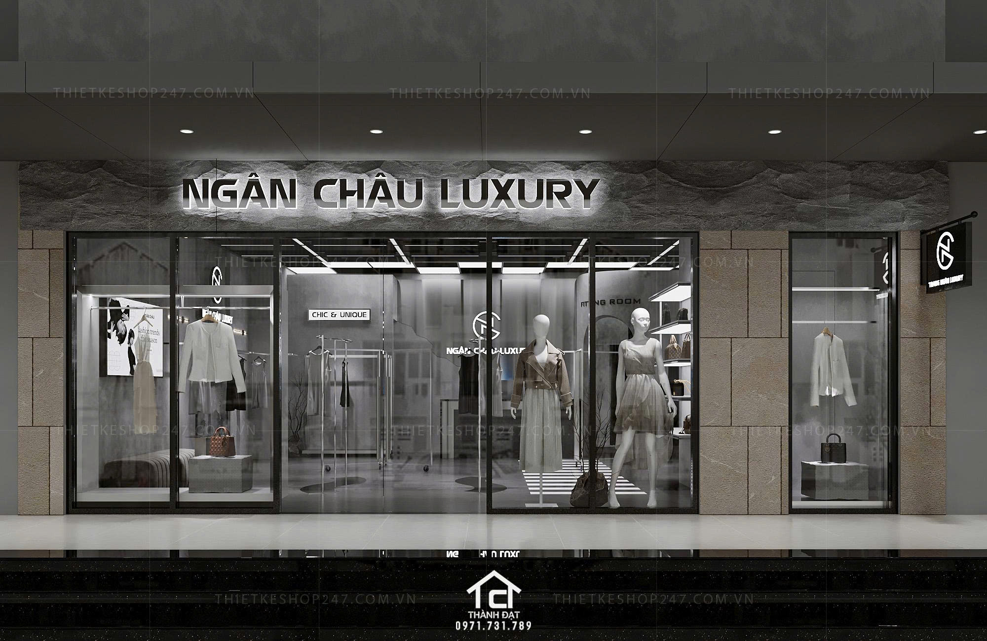 Thiết kế shop thời trang đẹp sang trọng