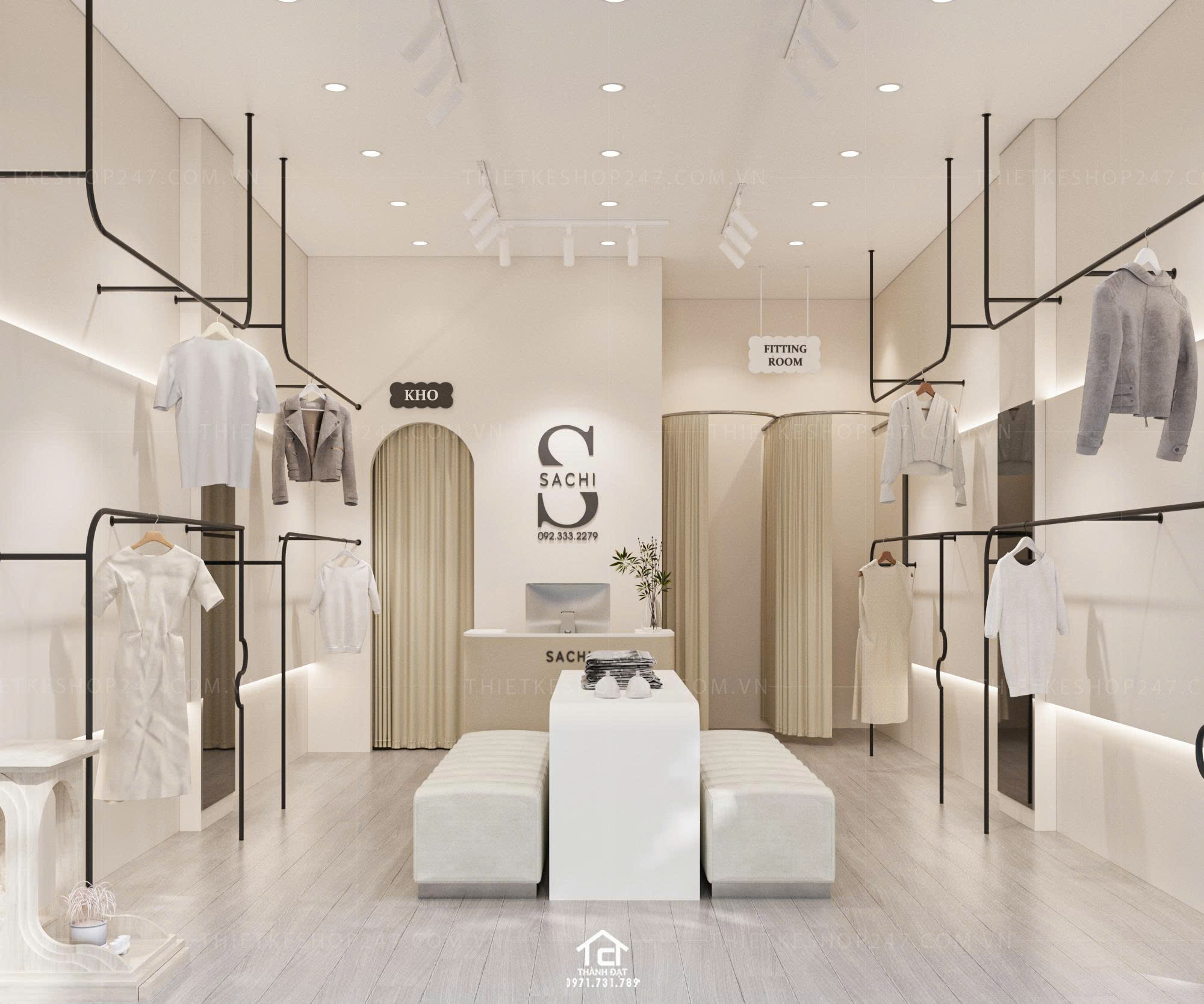thiết kế shop thời trang đẹp sang trọng