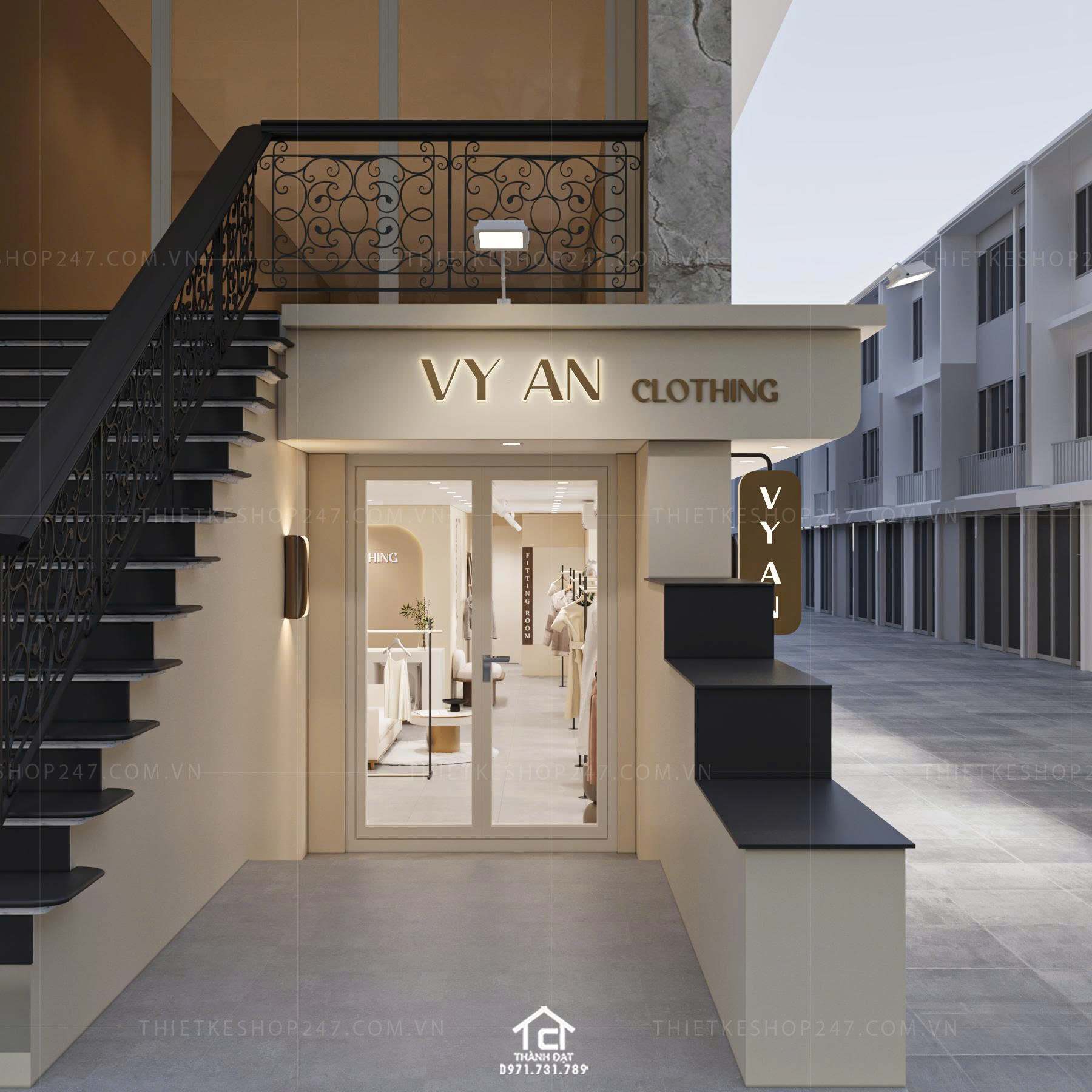 thiết kế shop thời trang đẹp sang trọng