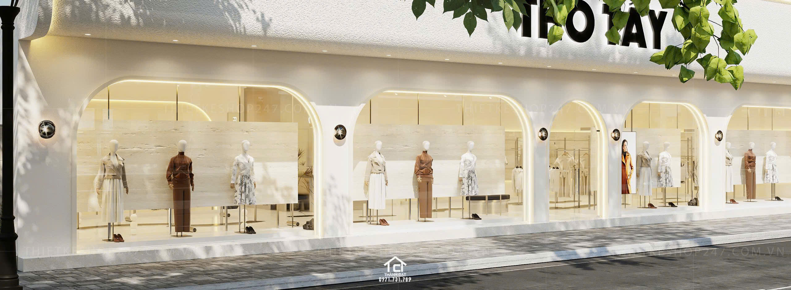 thiết kế shop thời trang đẹp sang trọng