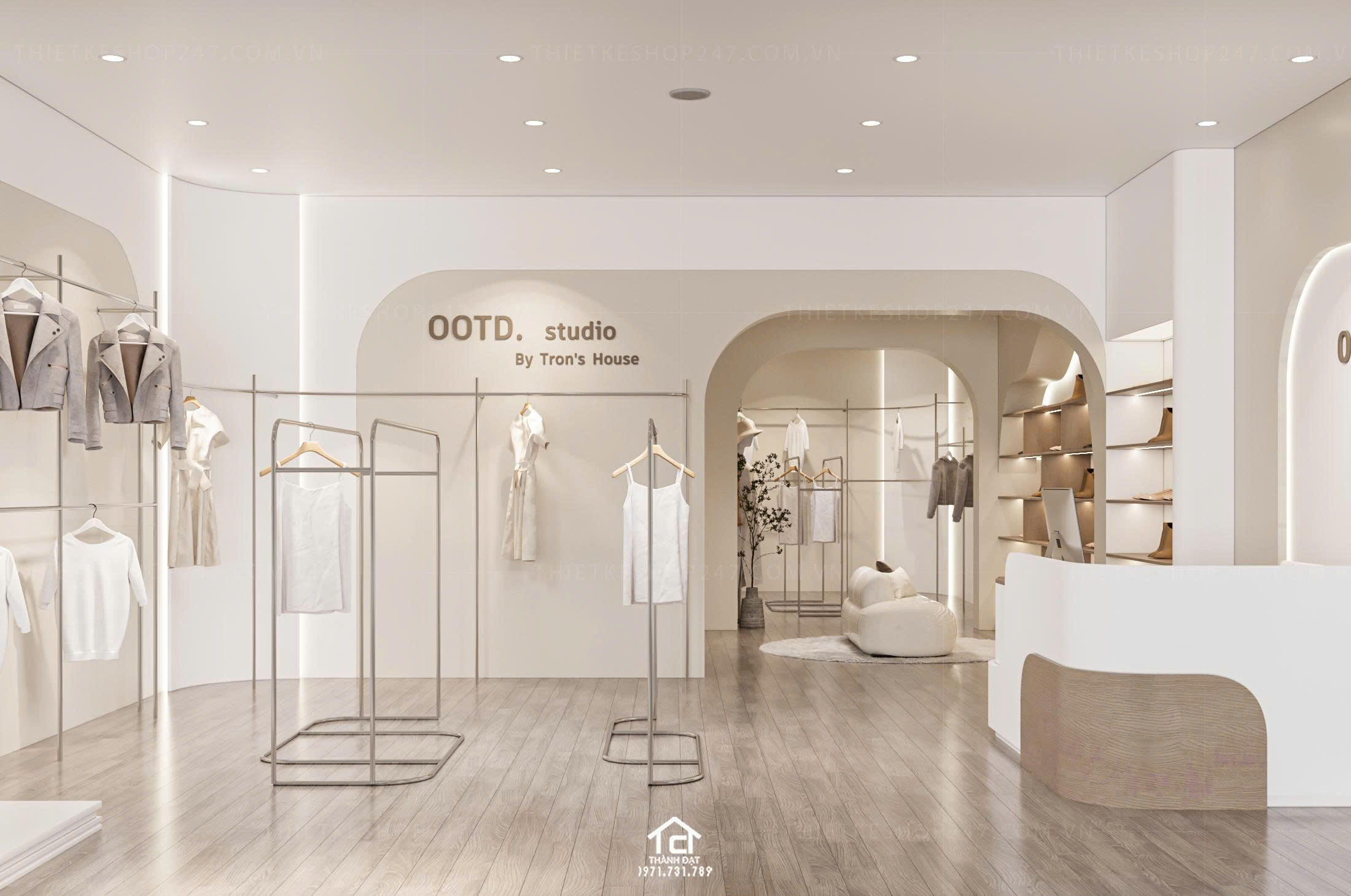 thiết kế shop thời trang đẹp sang trọng