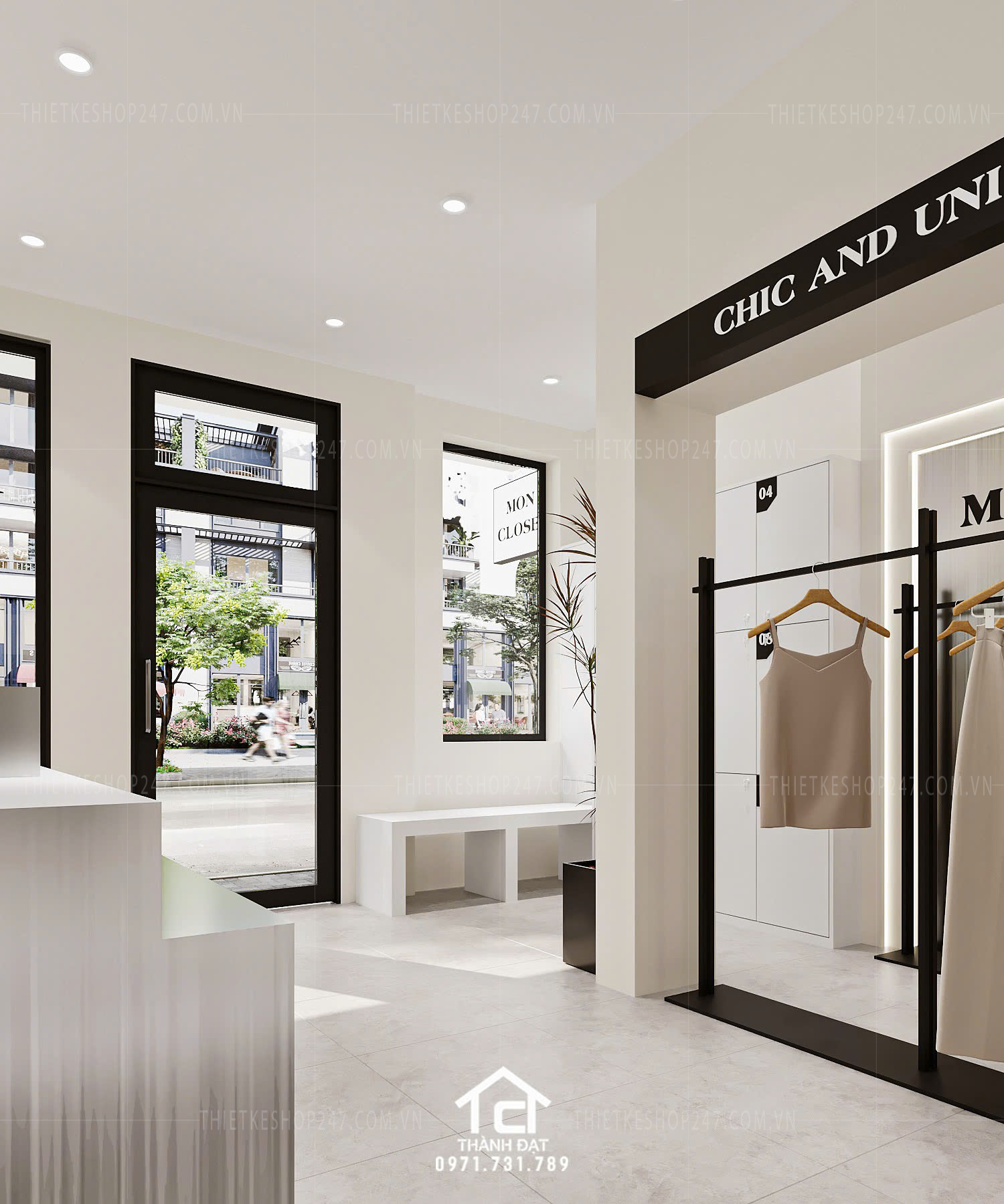 thiết kế shop thời trang đẹp sinh động