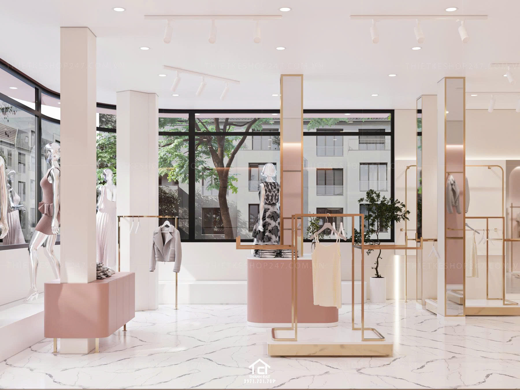 thiết kế shop thời trang đẹp sinh động