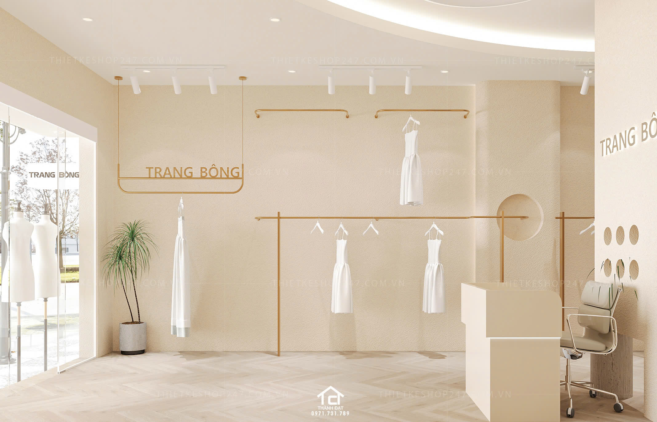 thiết kế shop thời trang đẹp sinh động