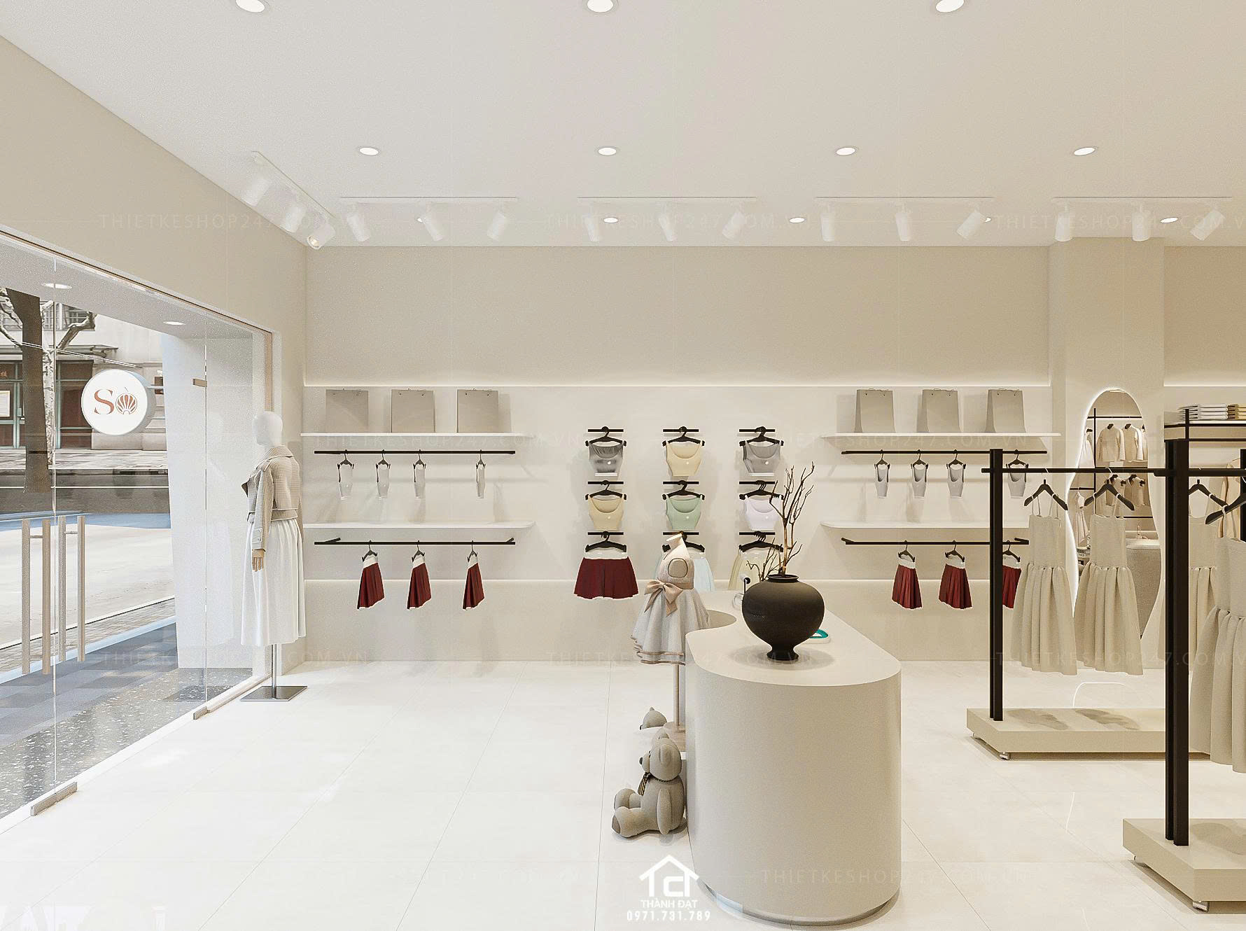 thiết kế shop thời trang đẹp sinh động