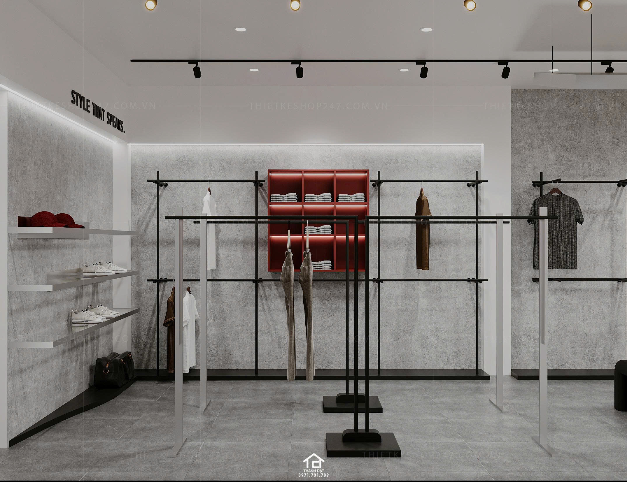 thiết kế shop thời trang đẹp sinh động