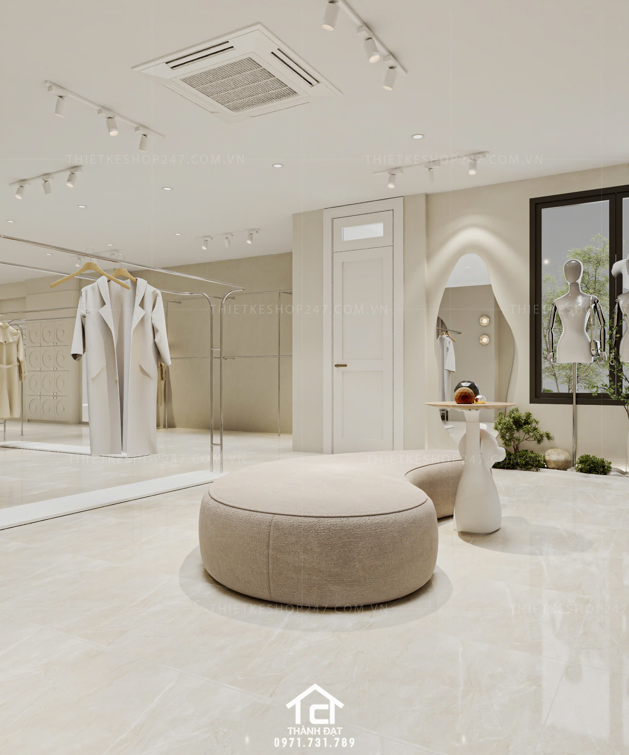 thiết kế shop thời trang đẹp thoáng mát