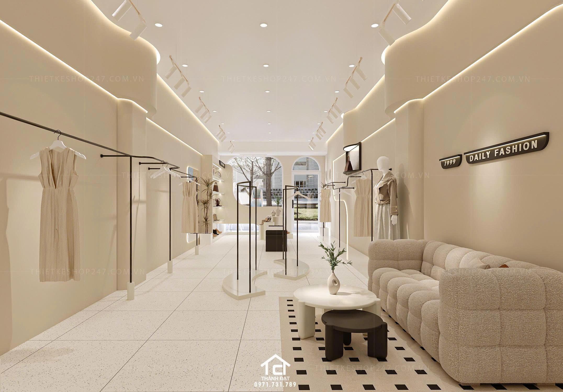 Thiết kế shop thời trang đẹp tinh tế