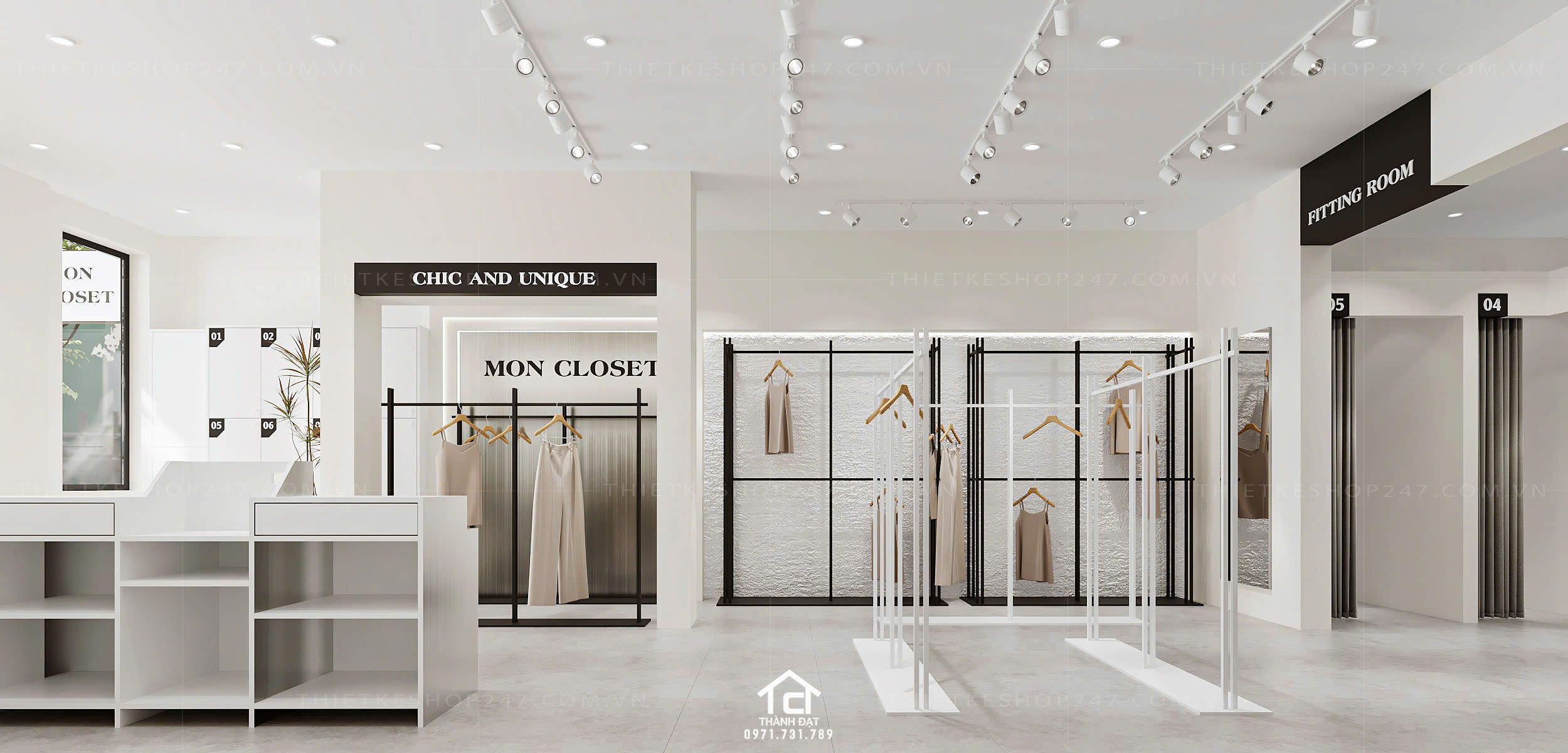 thiết kế shop thời trang đẹp trẻ trung
