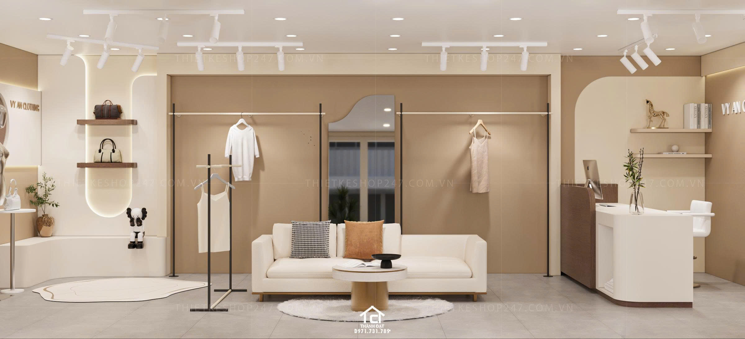 thiết kế shop thời trang đẹp trẻ trung