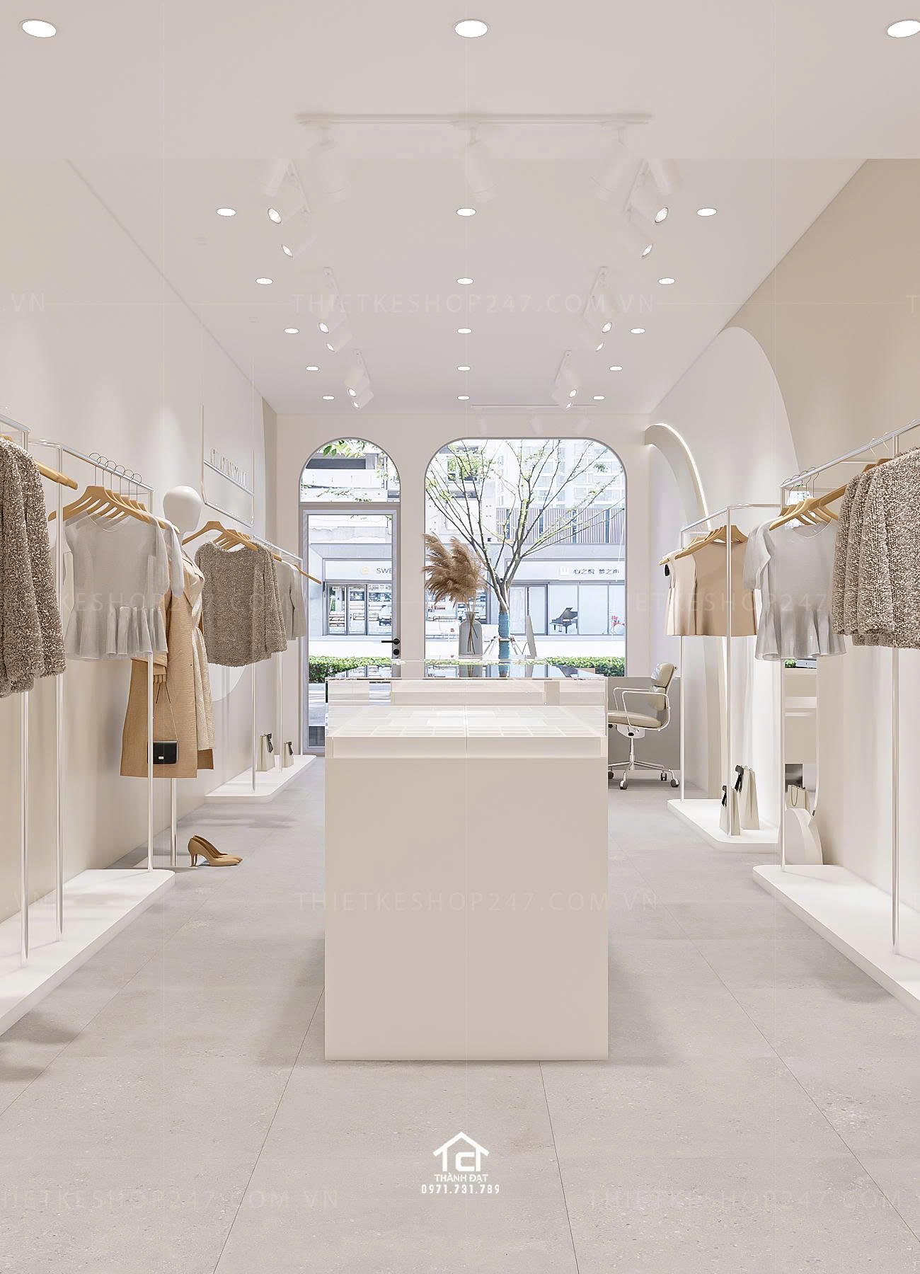 thiết kế shop thời trang đẹp trẻ trung