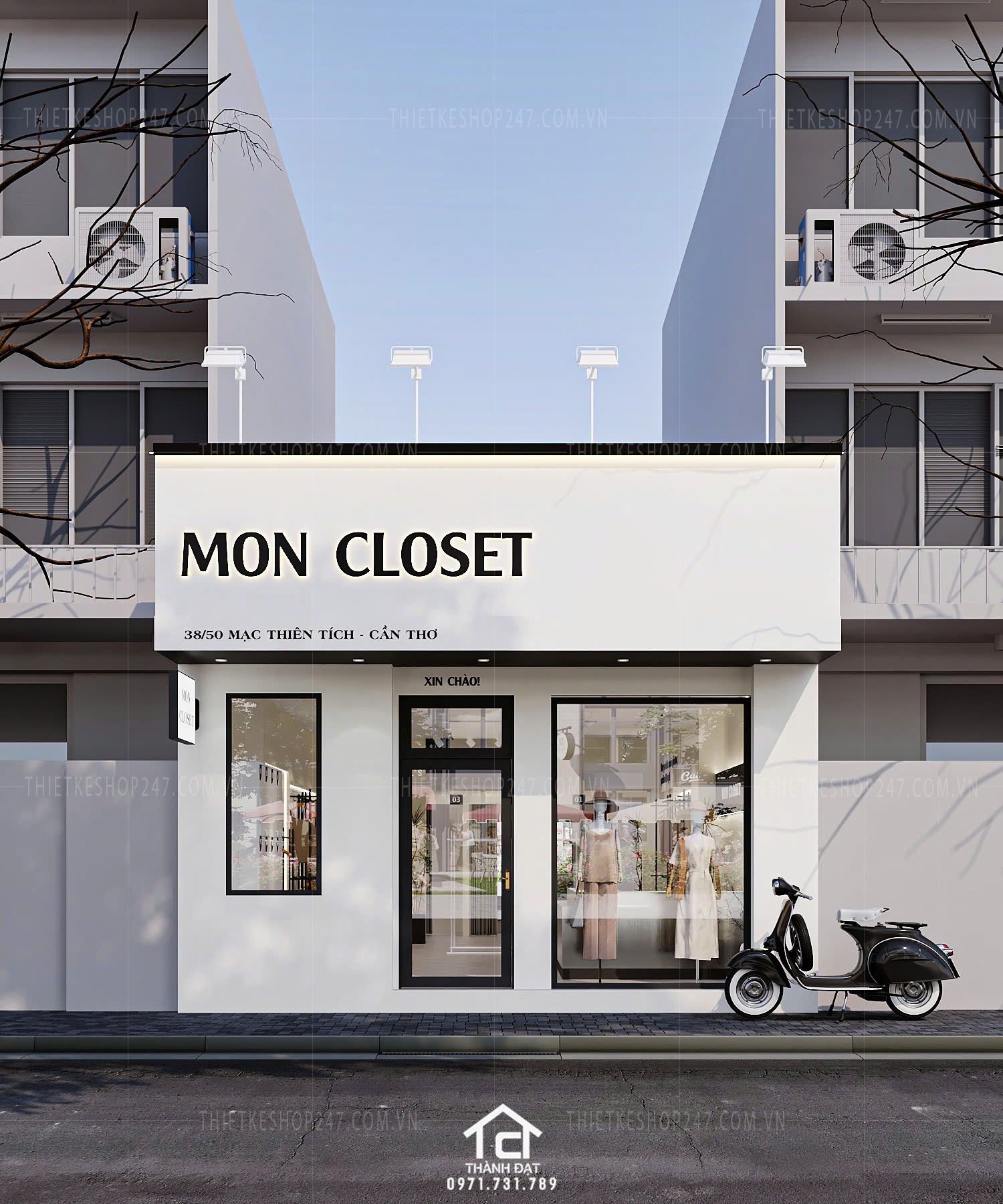 thiết kế shop thời trang đẹp và sang