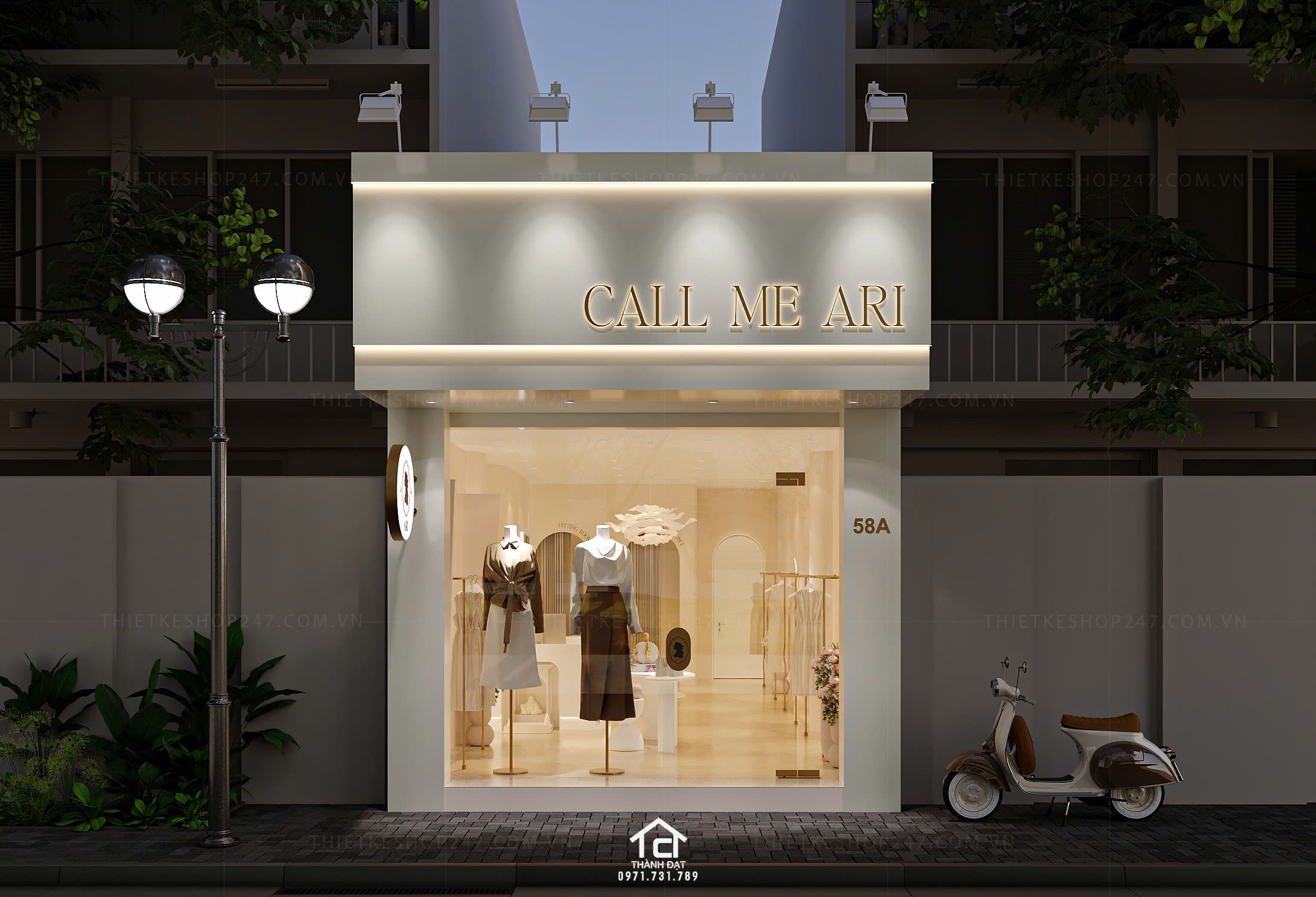 thiết kế shop thời trang đẹp và sang