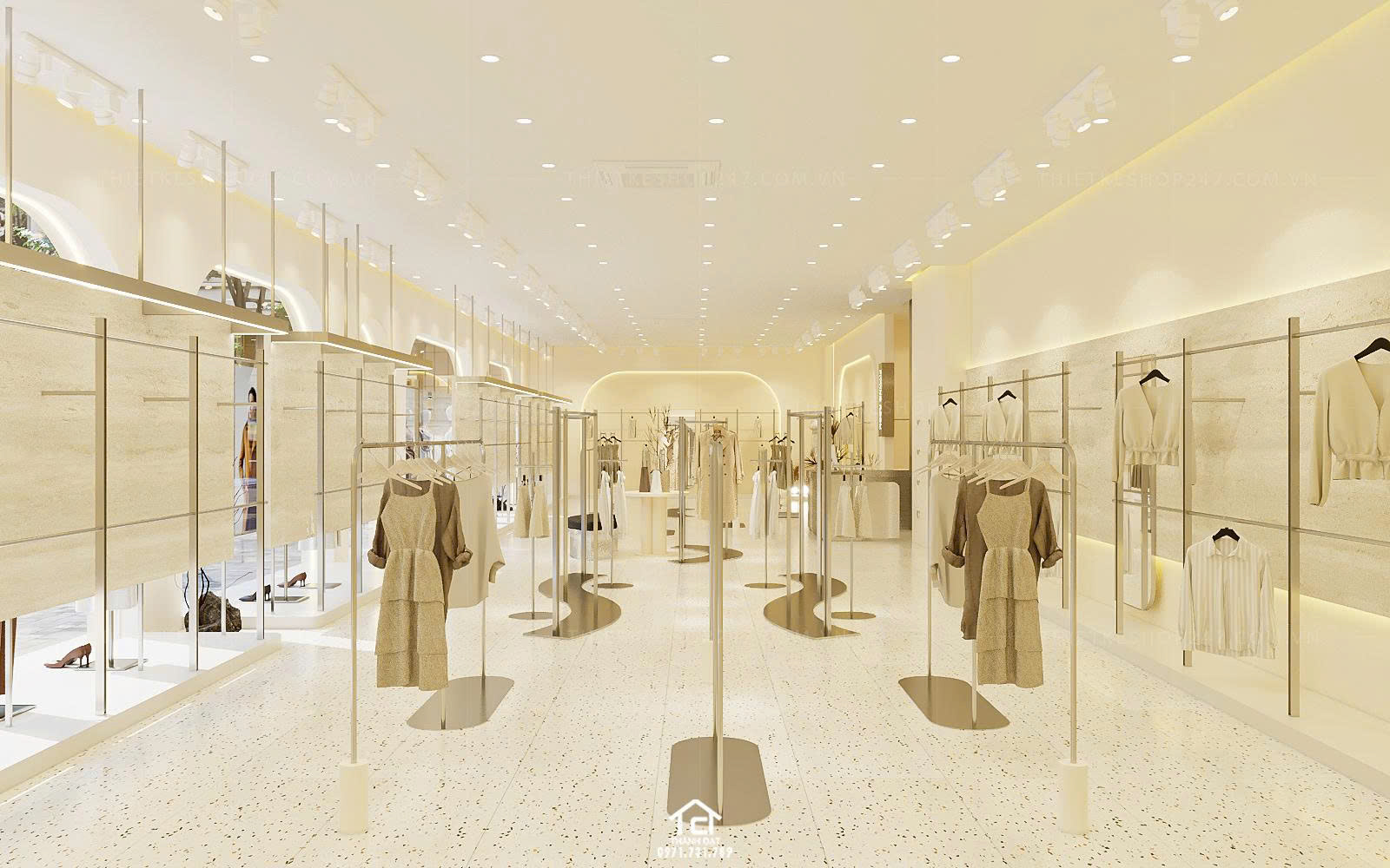 thiết kế shop thời trang rộng lớn