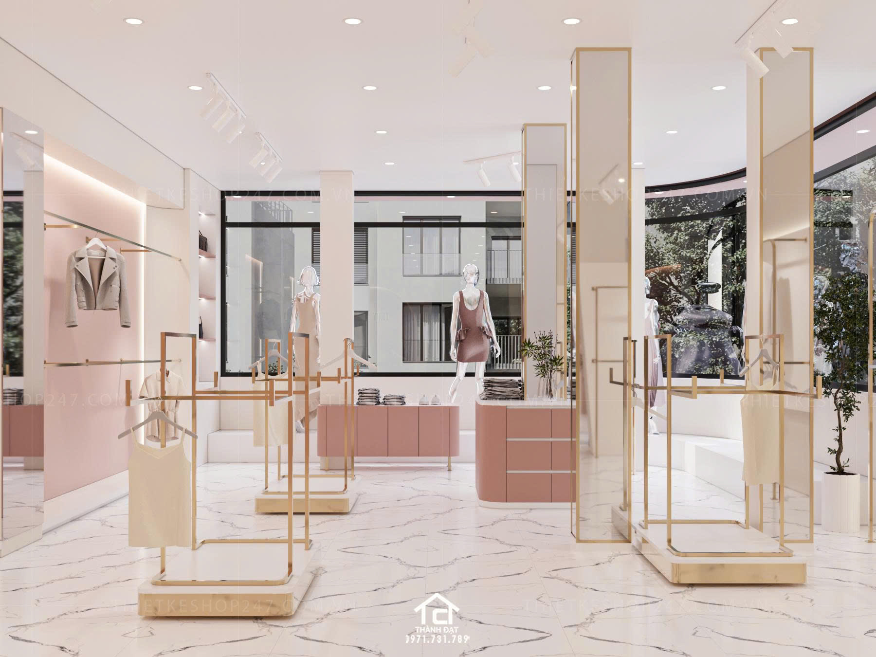 thiết kế shop thời trang đẹp sang chảnh