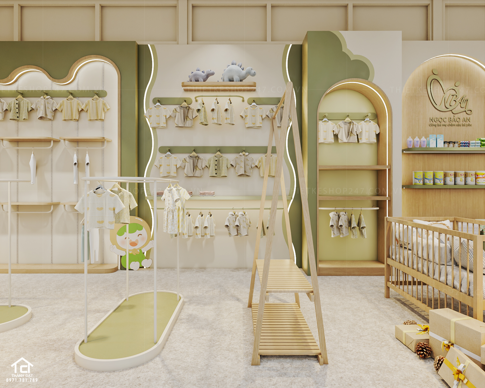 Thiết kế shop thời trang trẻ em đẹp lôi cuốn