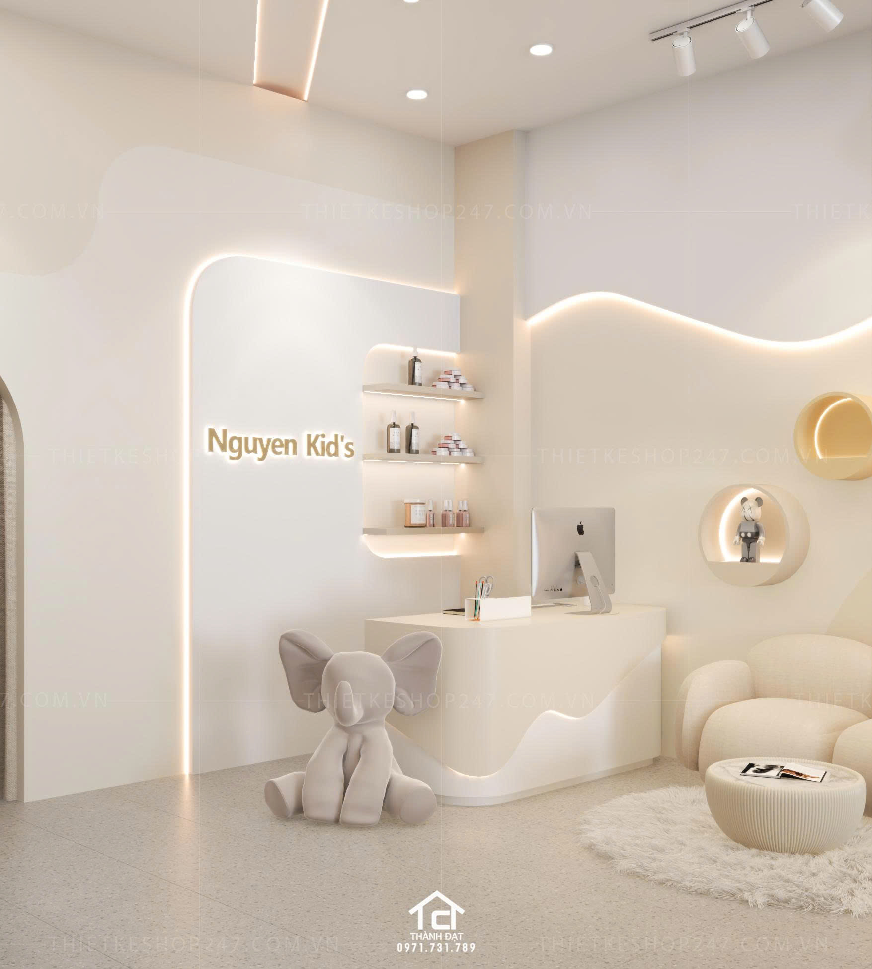 thiết kế shop thời trang trẻ em đẹp thu hút